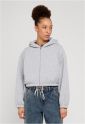 Ladies Fluffy Cropped Zip Hoodie