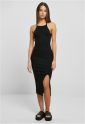 Ladies Midi Rib Knit Crossed Back Dress