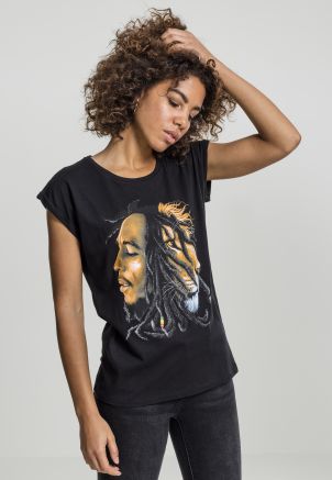 Ladies Bob Marley Lion Face Tee