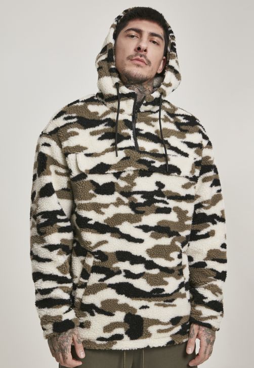 Camo Sherpa Pull Over Jacket