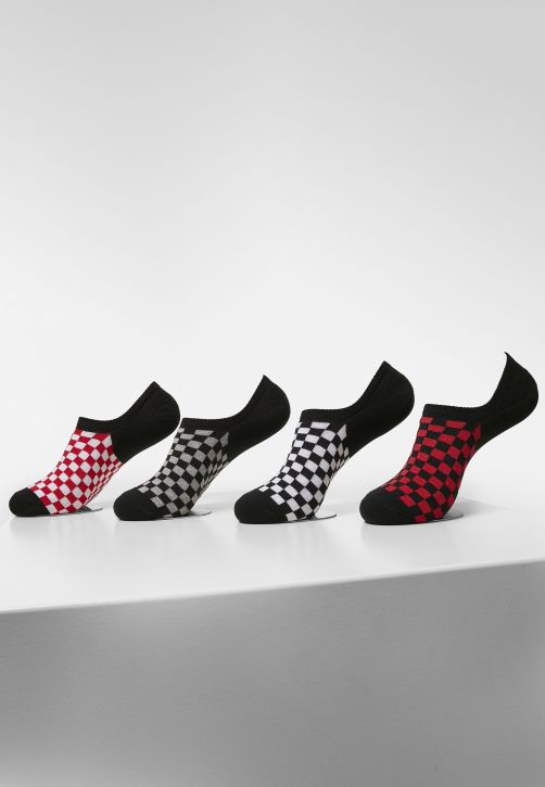 Recycled Yarn Check Invisible Socks 4-Pack