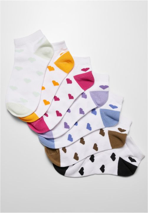 Recycled Yarn Heart Sneaker Socks 7-Pack