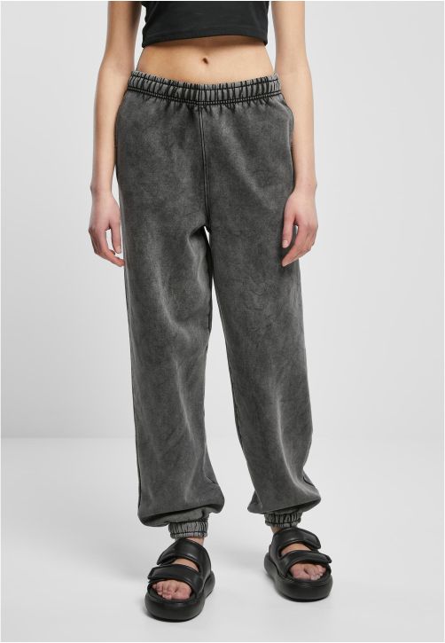 Ladies High Waist Stone Washed Sweat Pants