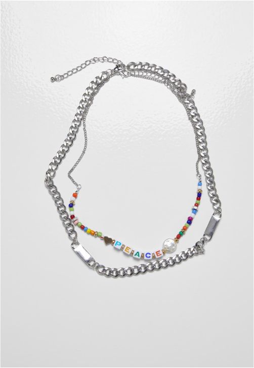 Peace Bead Layering Necklace 2-Pack