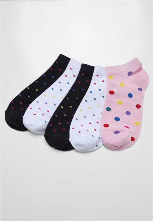 No Show Socks Rainbow Dots 5-Pack