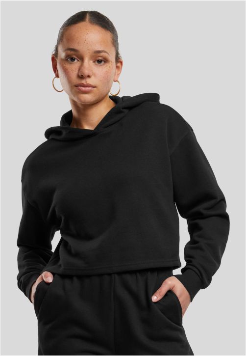 Ladies Oversized Cropped Light Terry Hoodie