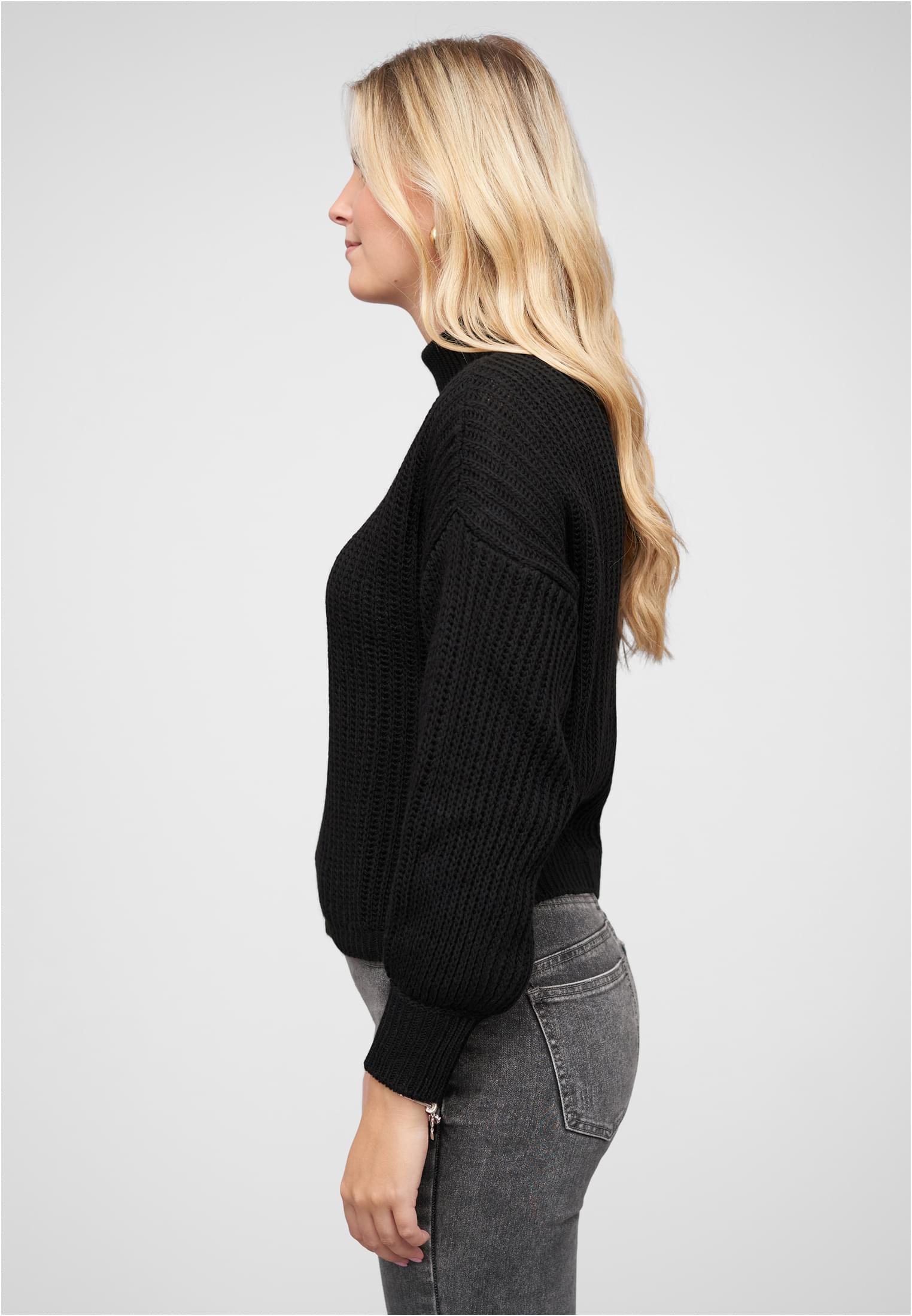 Cloud5ive Maglione mit Stehrollkragen und V-Ausschnitt