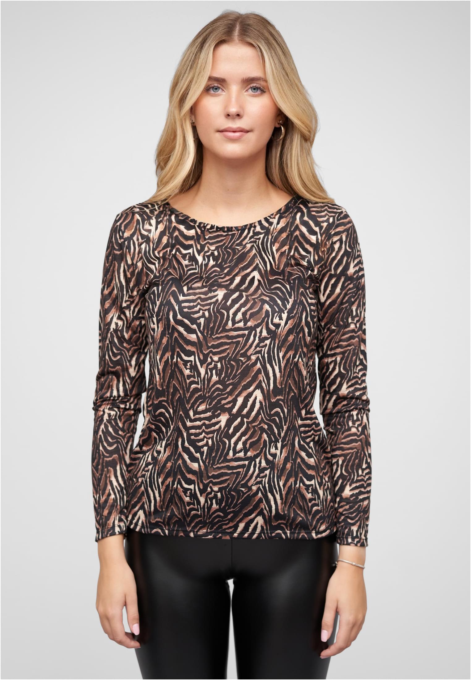 Cloud5ive Camicia Langarm Longsleeve mit Animal Print