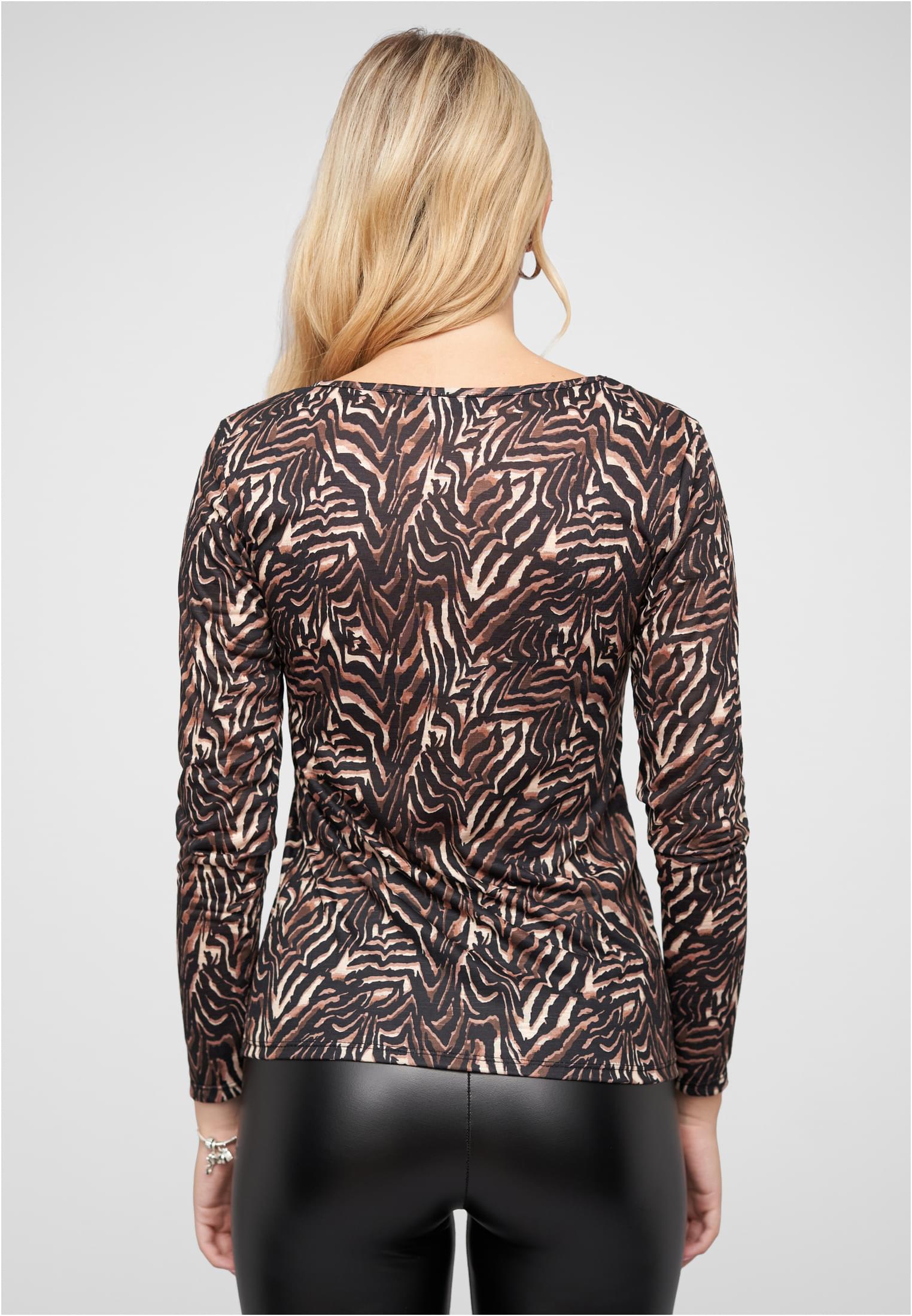 Cloud5ive Camicia Langarm Longsleeve mit Animal Print