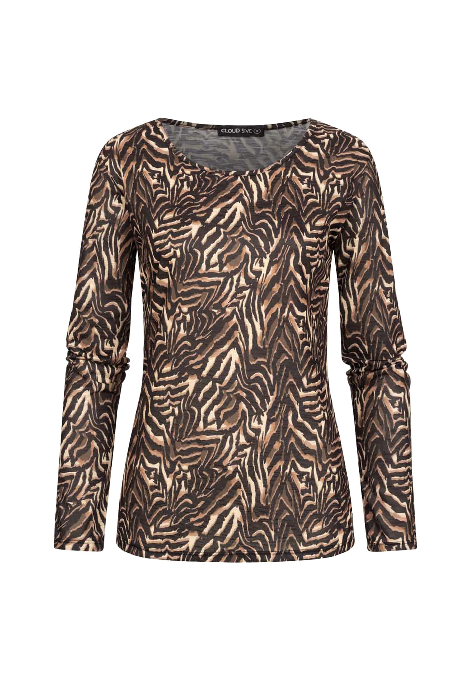 Cloud5ive Camicia Langarm Longsleeve mit Animal Print