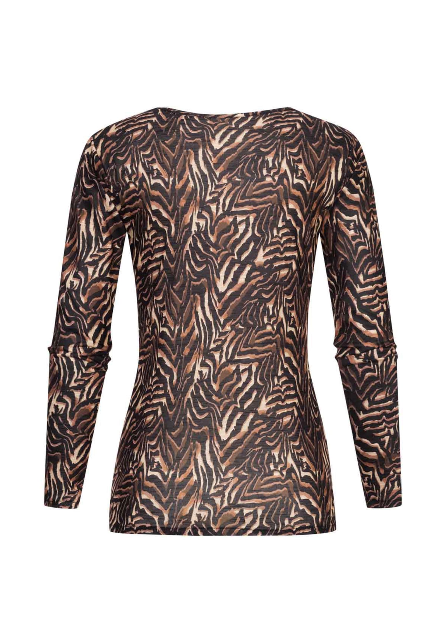 Cloud5ive Camicia Langarm Longsleeve mit Animal Print