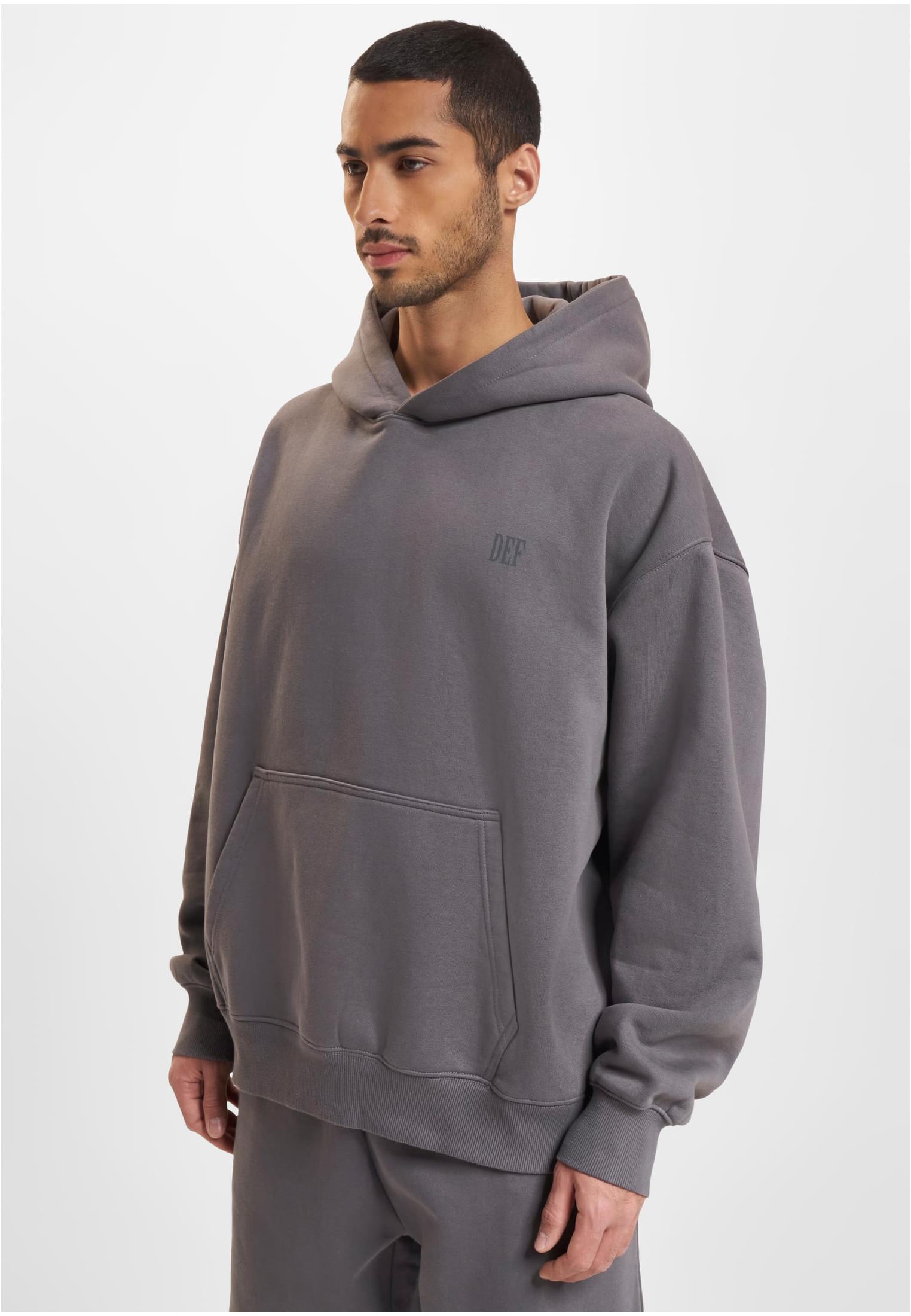 DEF Felpa con cappuccio Fly anthracite washed