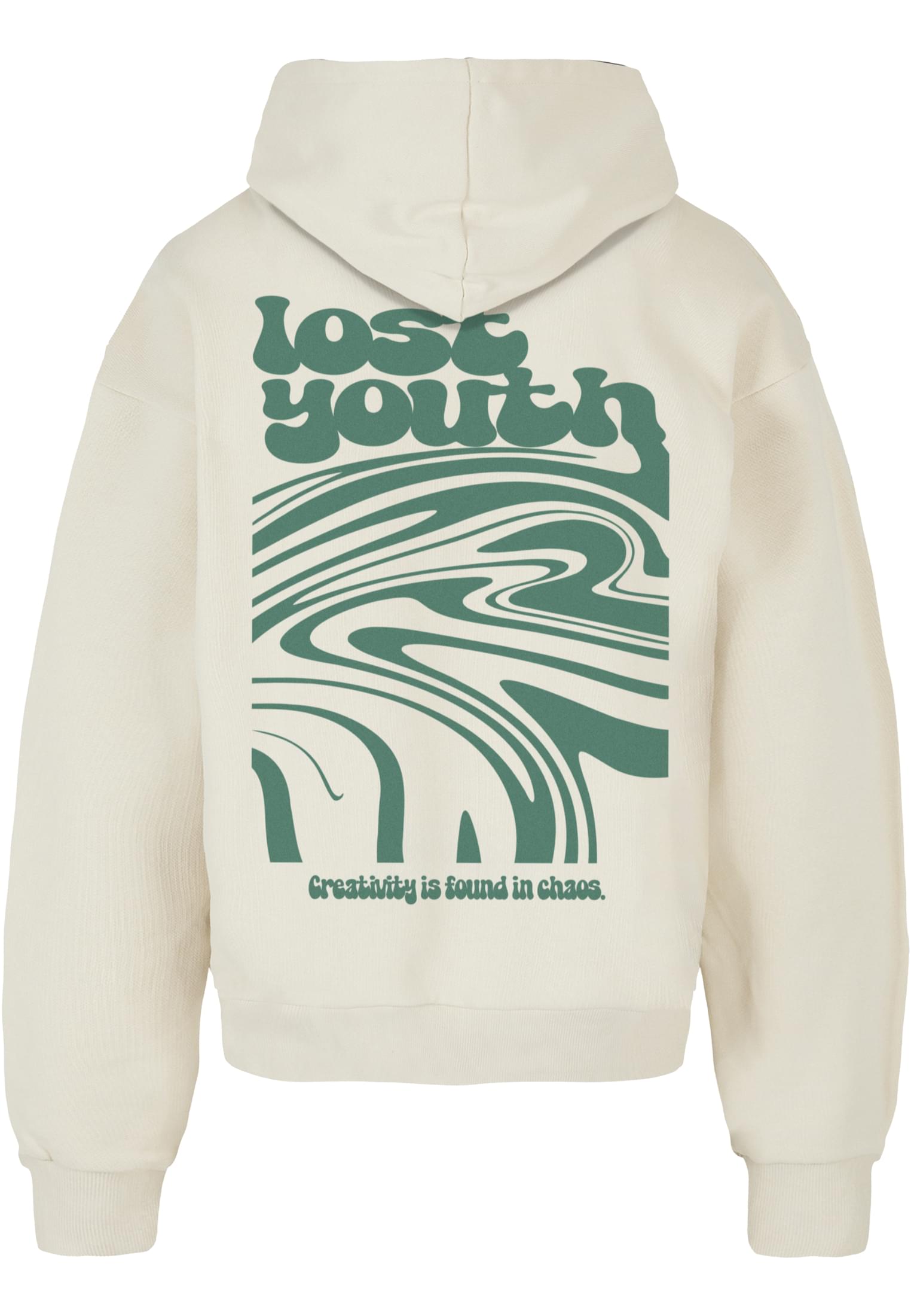 Lost Youth Felpa con cappuccio OVERSIZED CHAOS FLOW whitesand