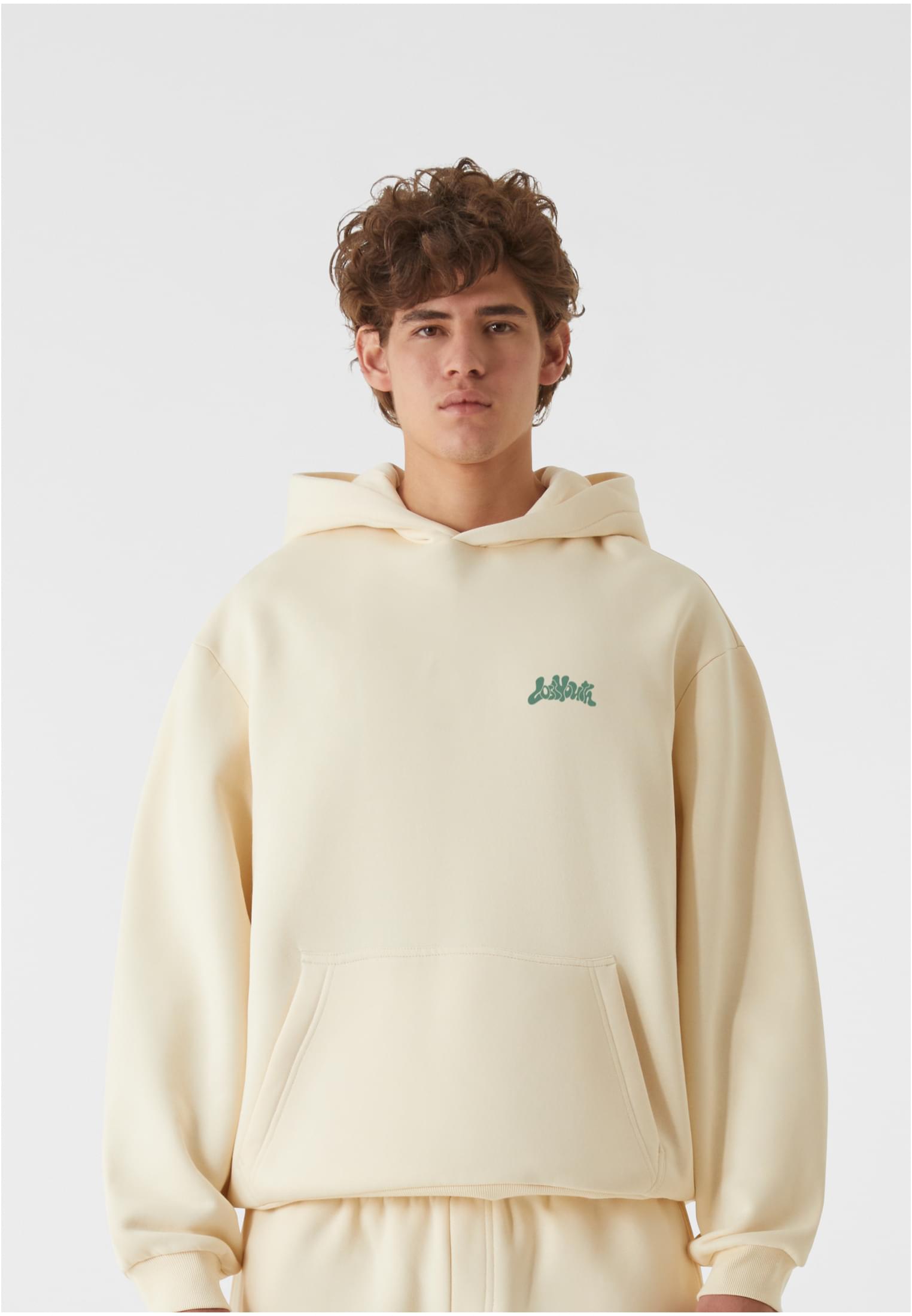 Lost Youth Felpa con cappuccio OVERSIZED COVER STORY whitesand