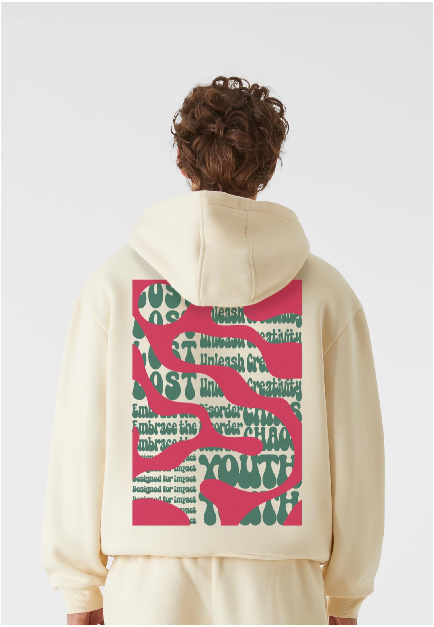 Lost Youth Felpa con cappuccio OVERSIZED COVER STORY whitesand
