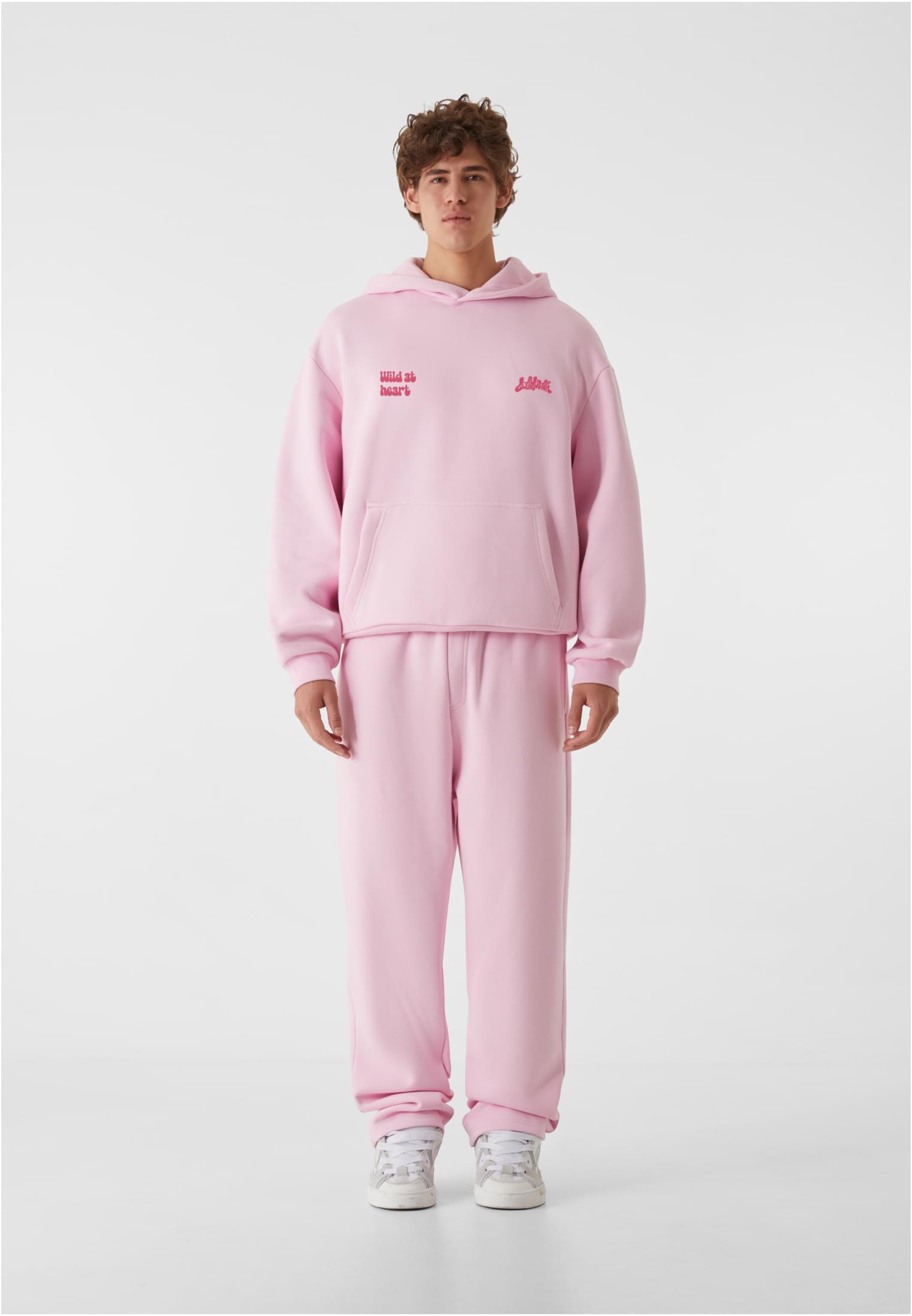 Lost Youth Felpa con cappuccio OVERSIZED WILD AT HEART softpink