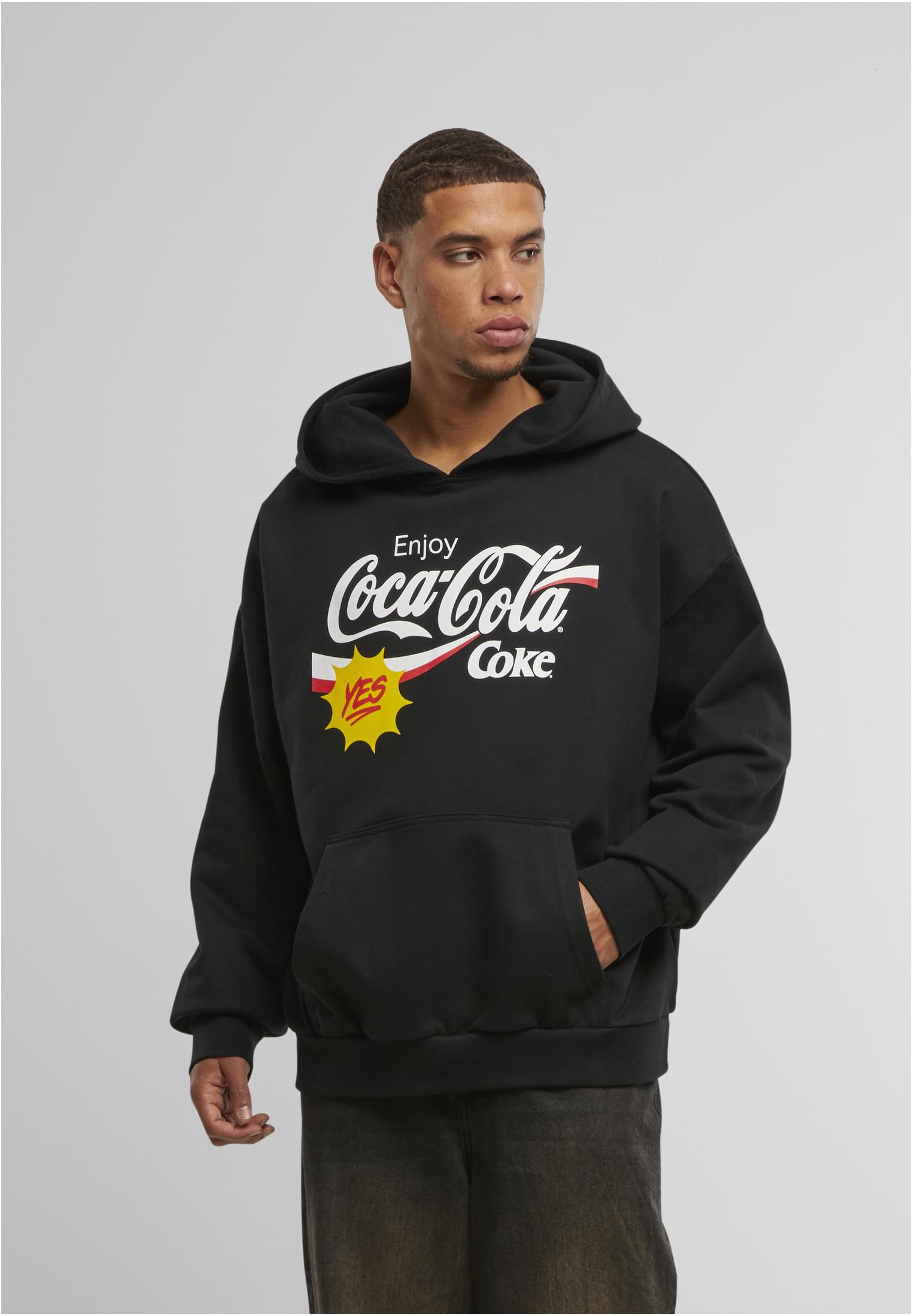 Merchcode Felpa con cappuccio Coca Cola Refreshed Oversize