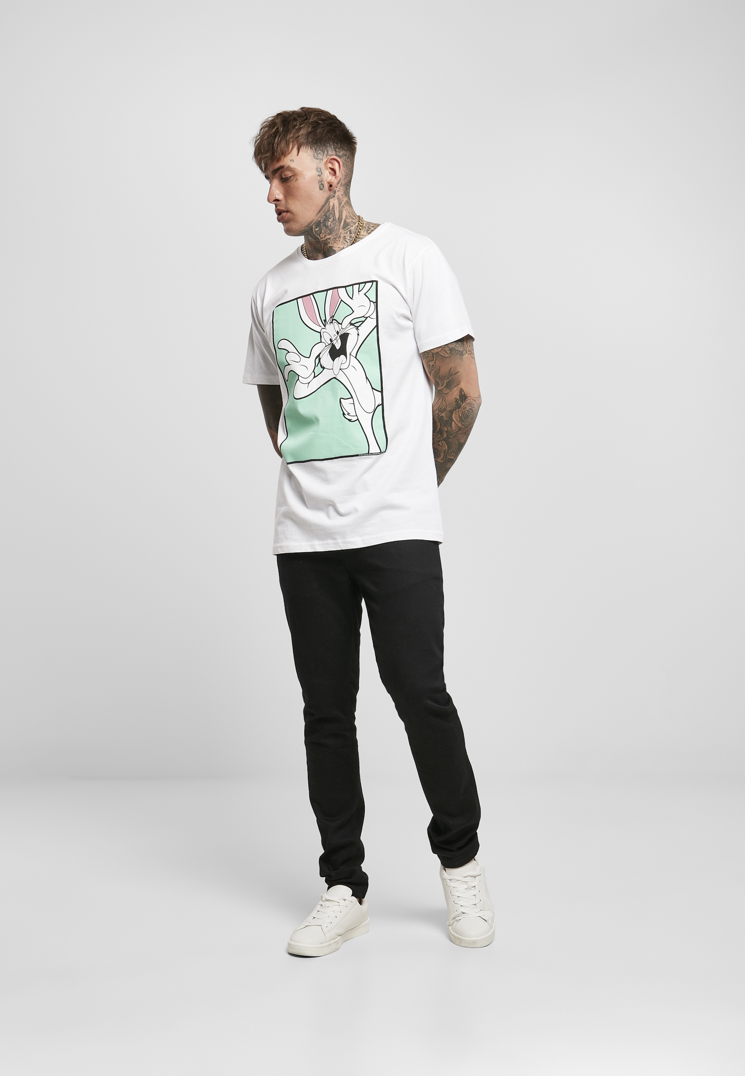 Merchcode T-Shirt Looney Tunes Bugs Bunny Funny Face Tee White