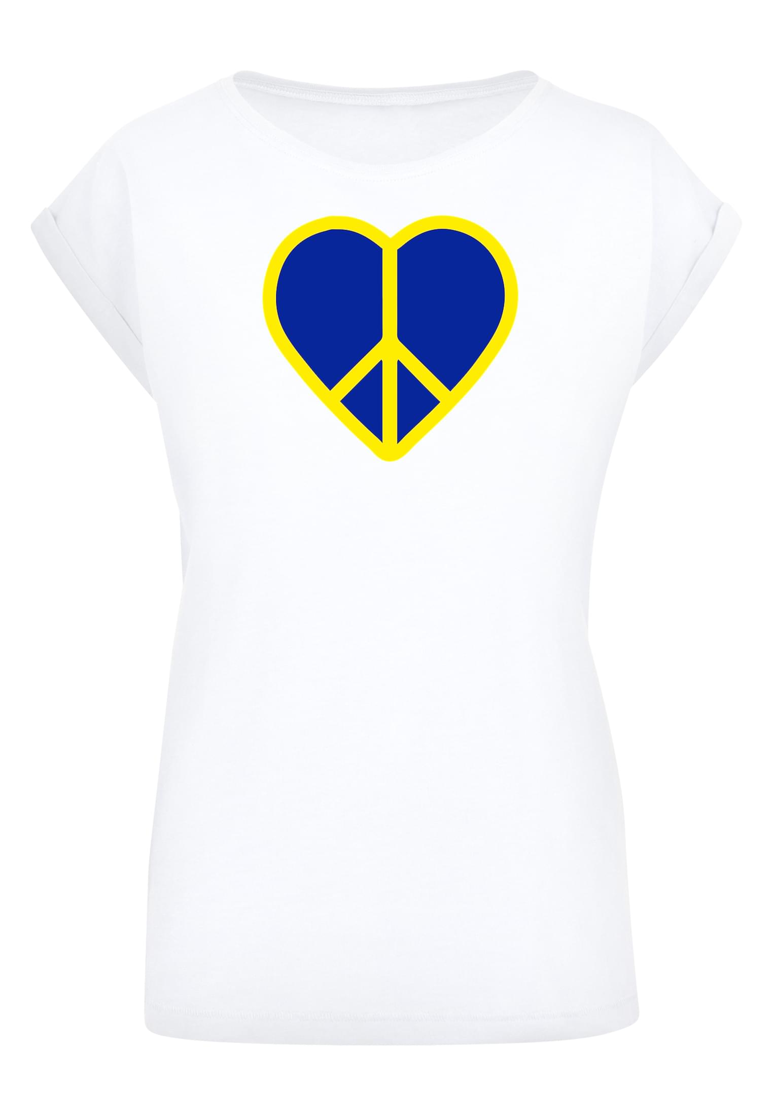 Merchcode Ladies Maglietta Peace Heart Peace Extended Shoulder