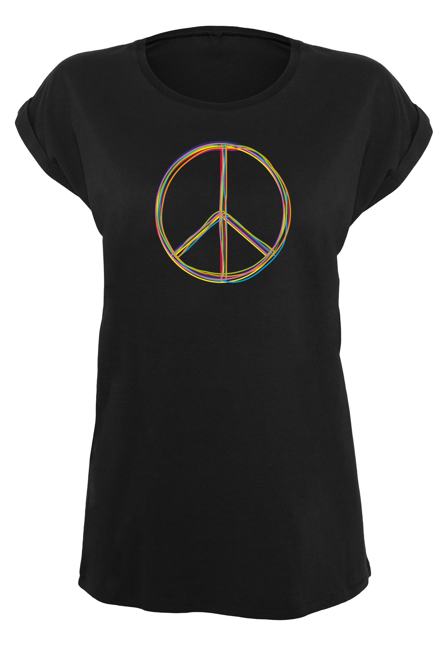 Merchcode Ladies Maglietta Peace_Multicolor with Basic