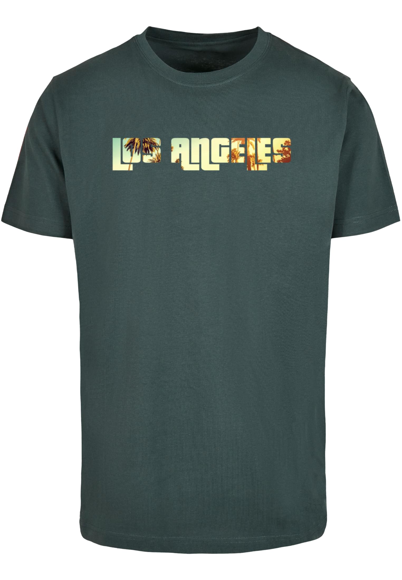 Merchcode Maglietta Grand Los Angeles Round Neck bottlegreen