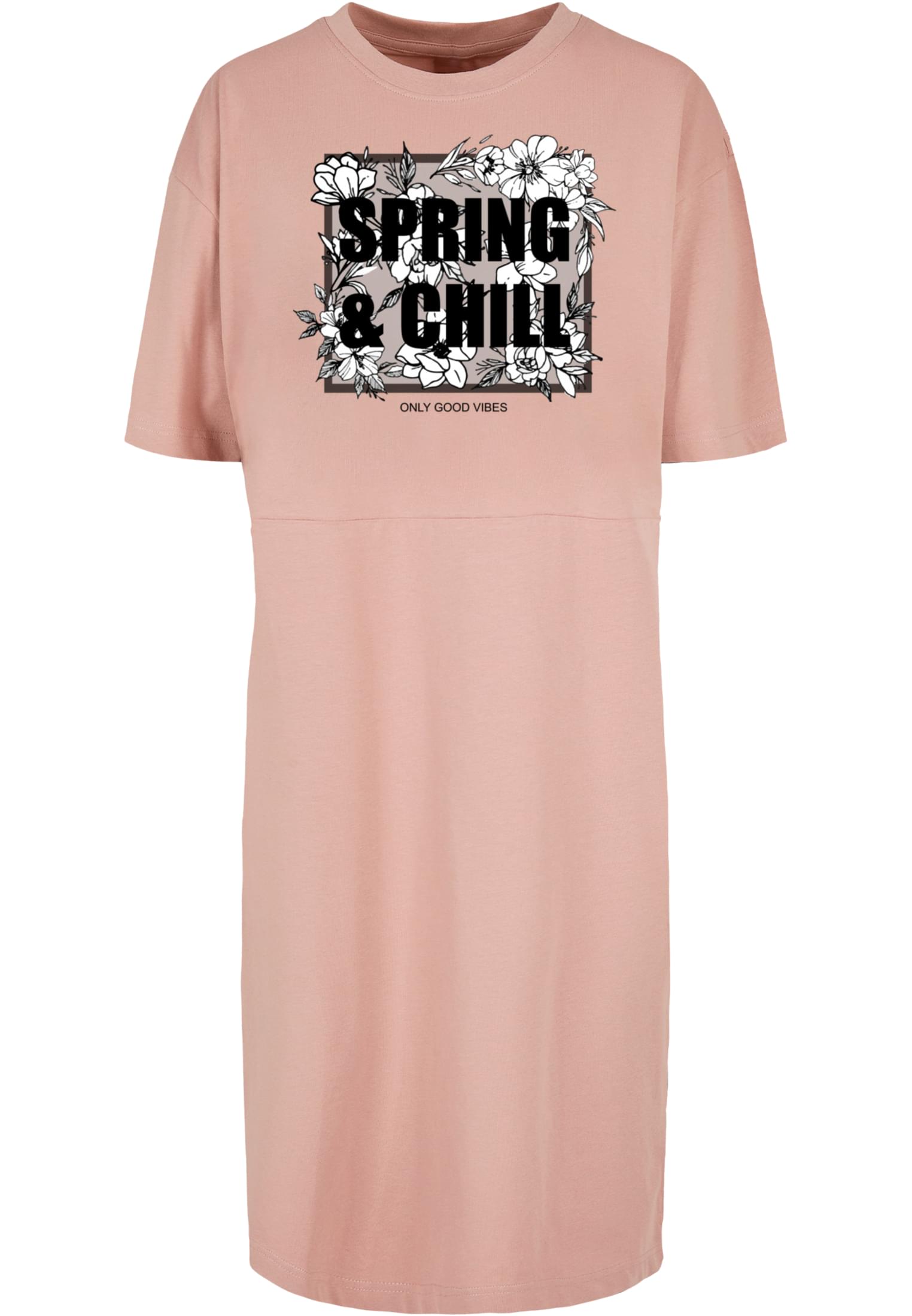 Merchcode Ladies Maglietta Spring And Chill Oversized Slit duskrose