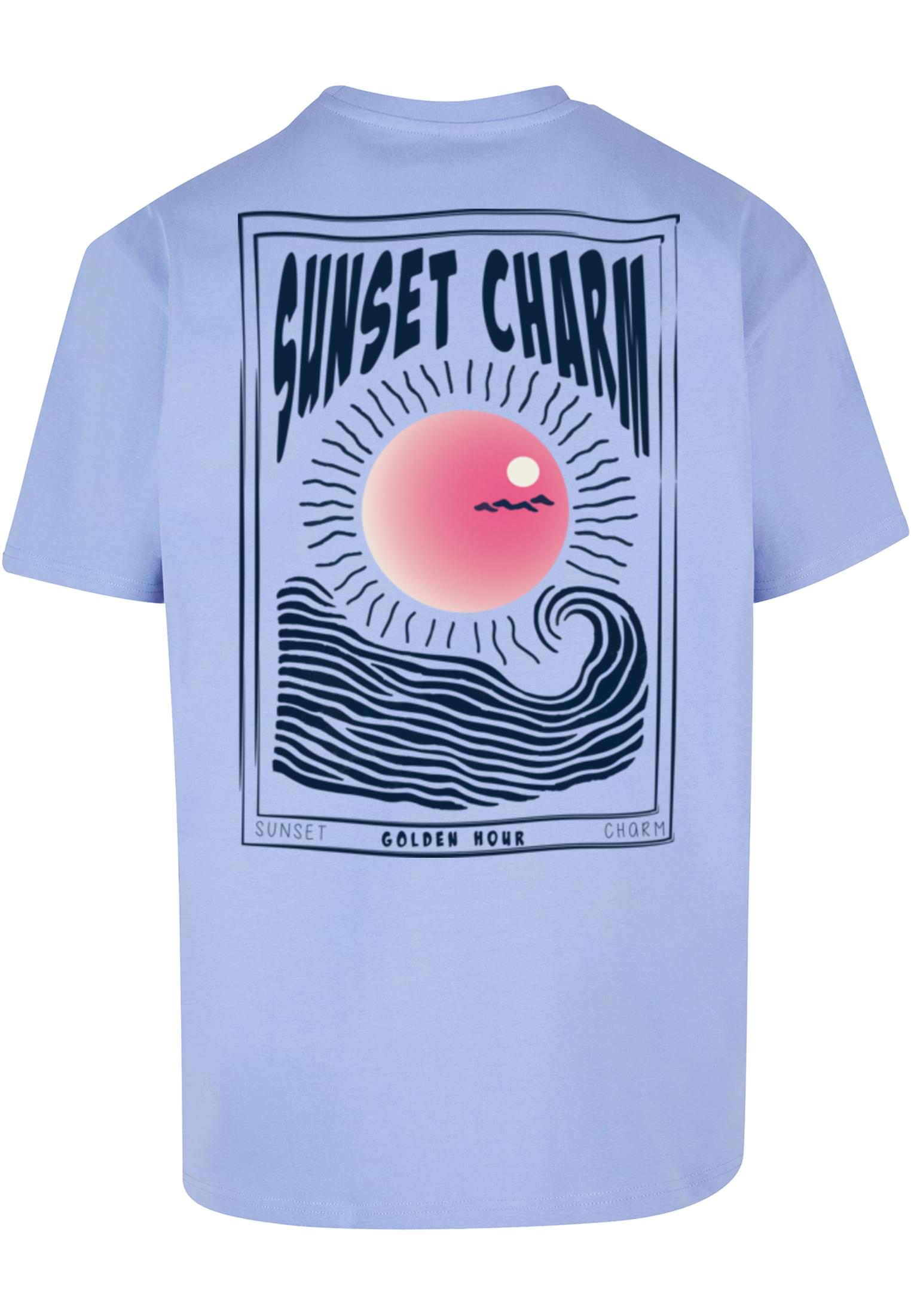 Merchcode Maglietta Sunset Charm Oversized violablue