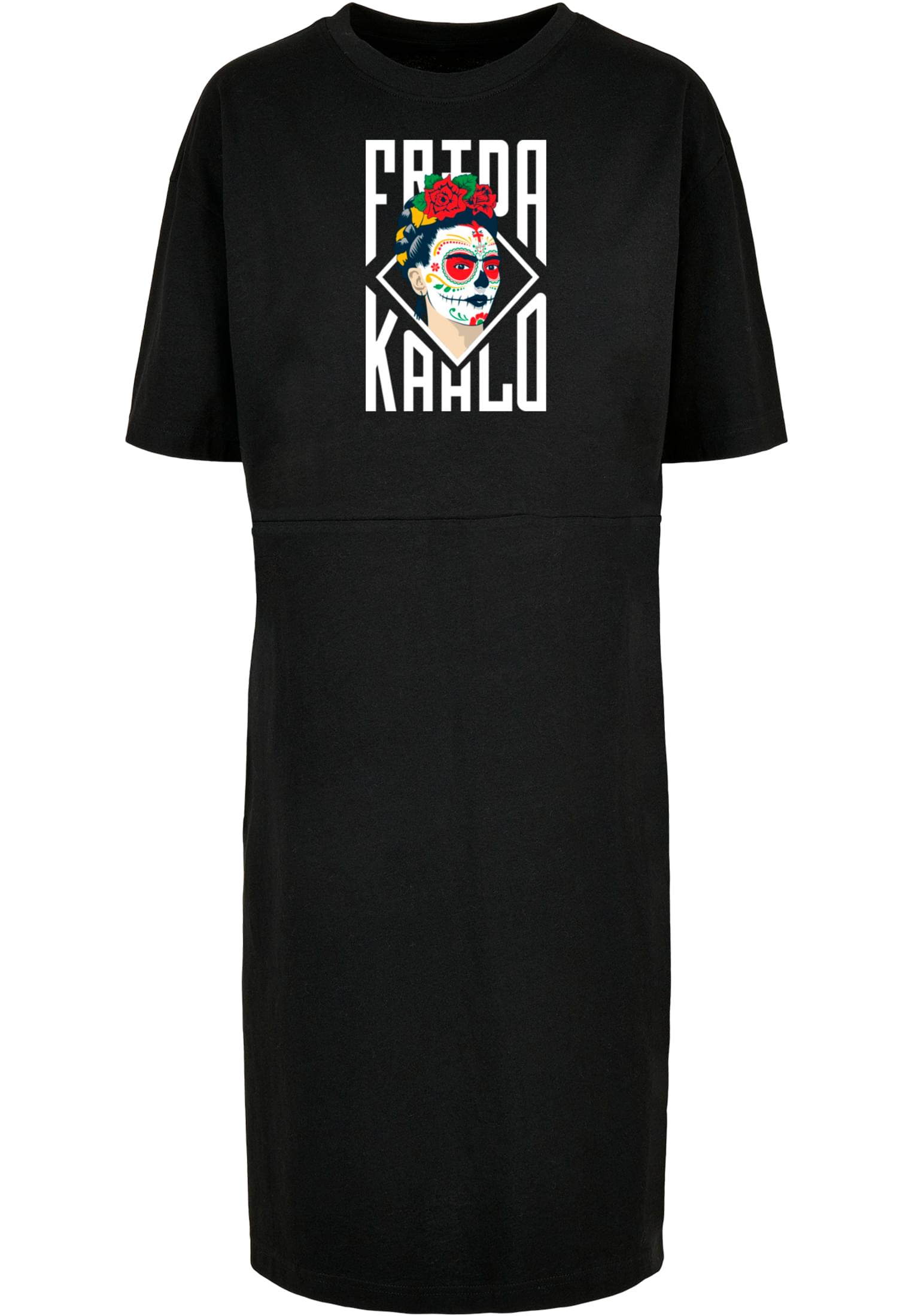 Merchcode Ladies Maglietta Frida Kahlo Lettering Essentials Oversized Slit