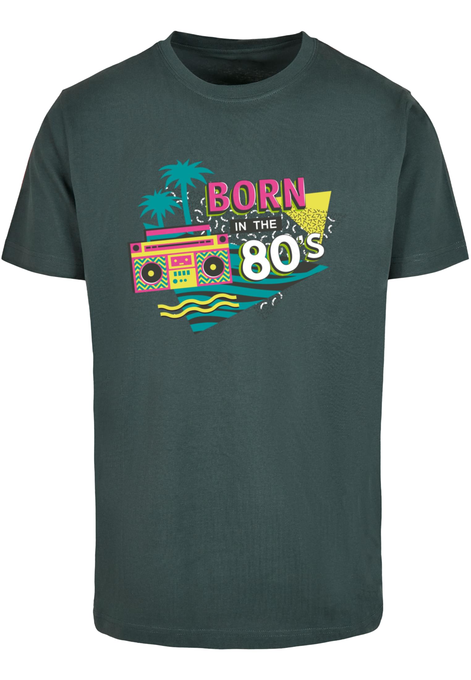 MT Men Maglietta Born In The Round Neck bottlegreen