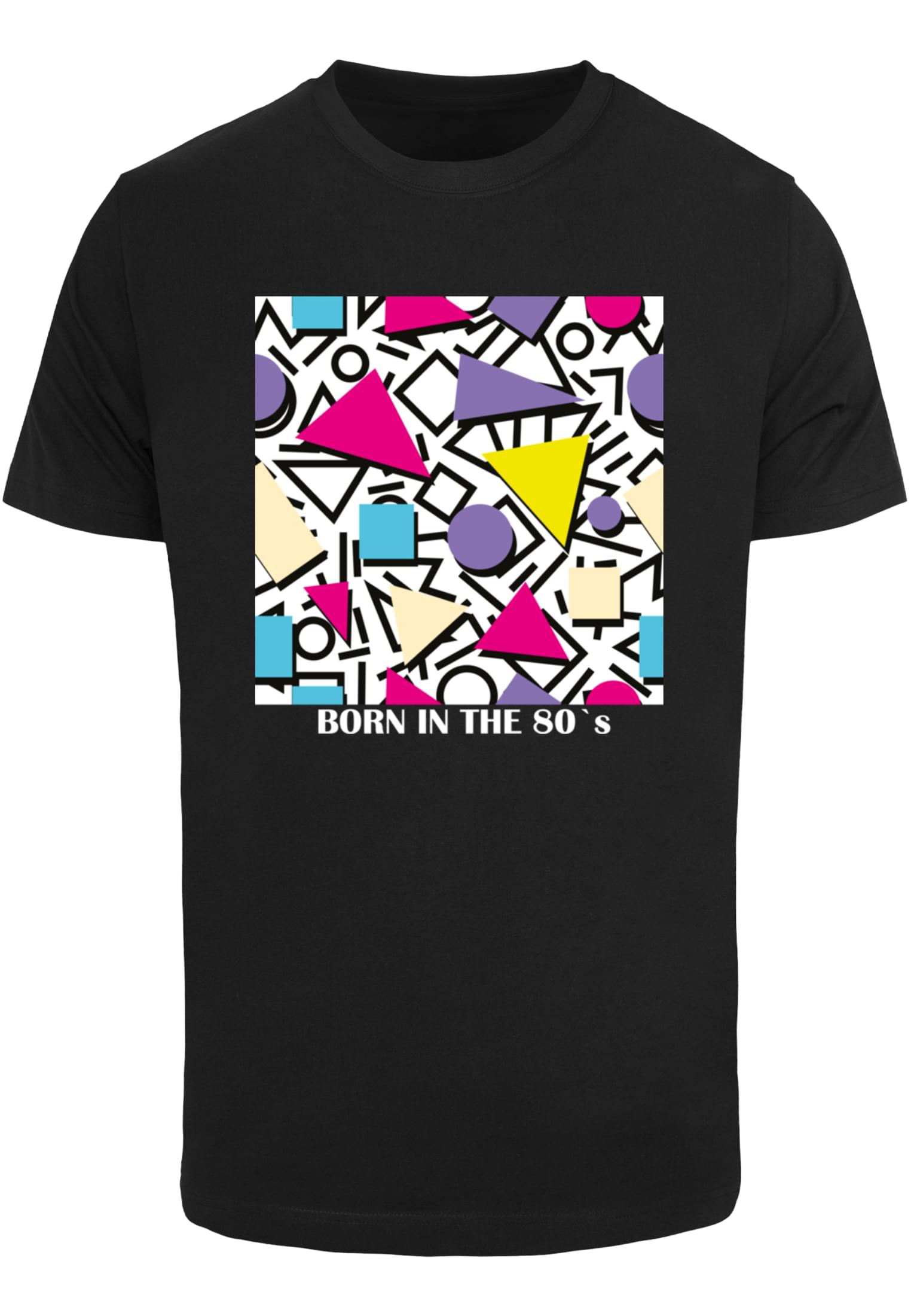 MT Men Maglietta Geometric Retro Round Neck