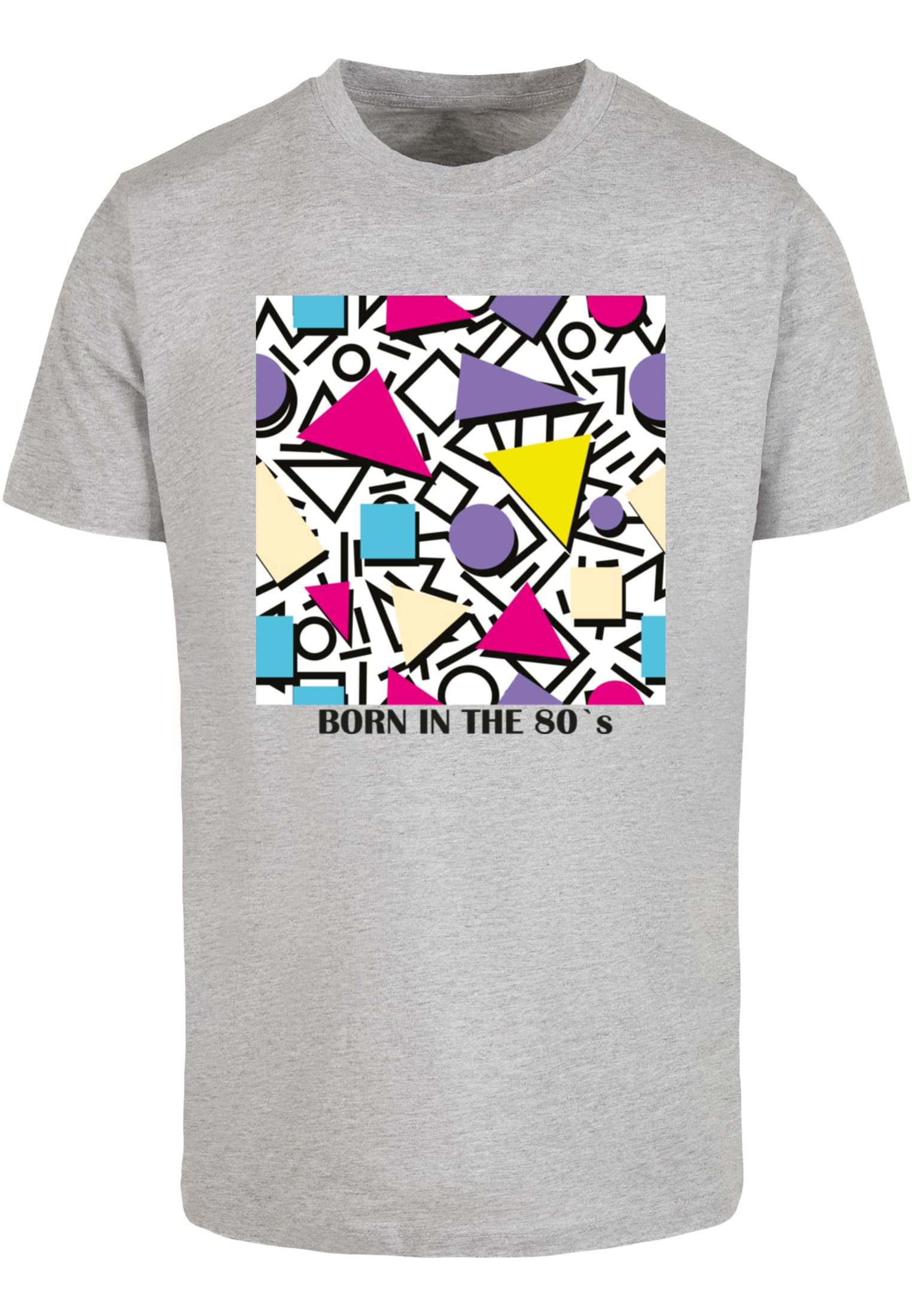 MT Men Maglietta Geometric Retro Round Neck