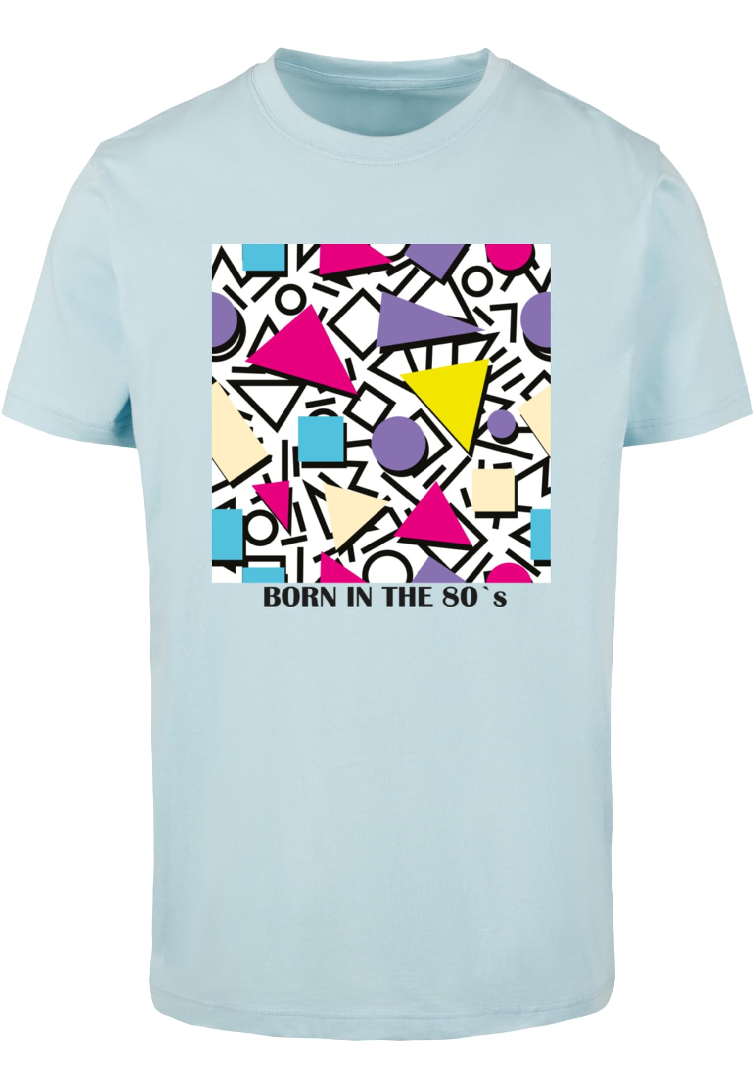 MT Men Maglietta Geometric Retro Round Neck ocean