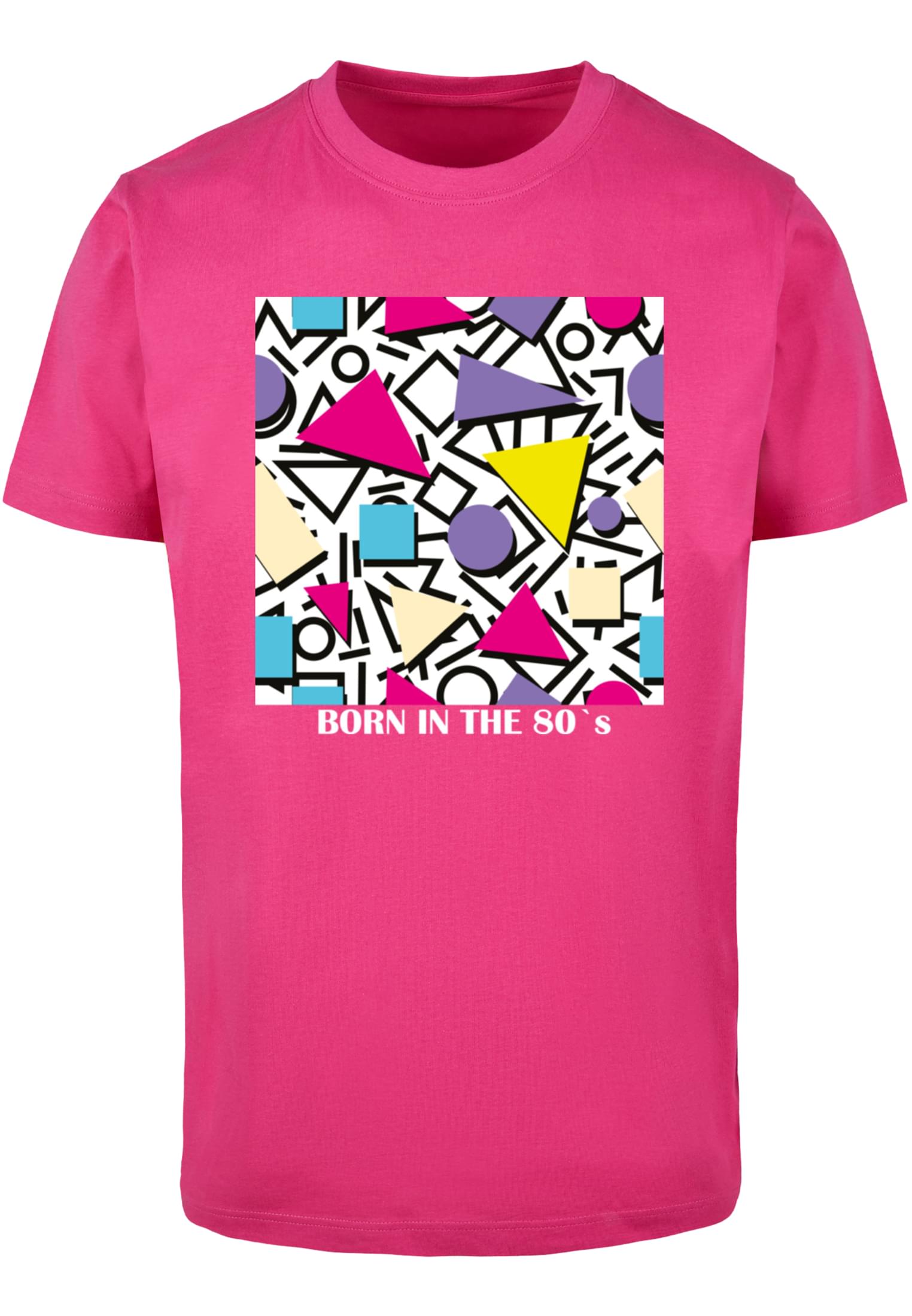 MT Men Maglietta Geometric Retro Round Neck hibiskus