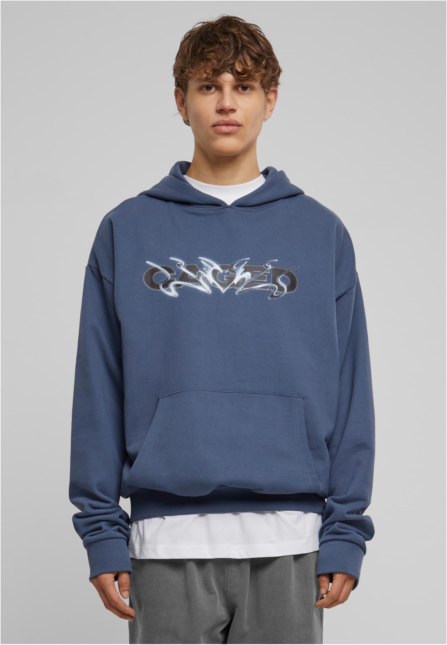 MT Upscale Felpa con cappuccio Cagedchrome Ultra Heavy Oversize vintageblue