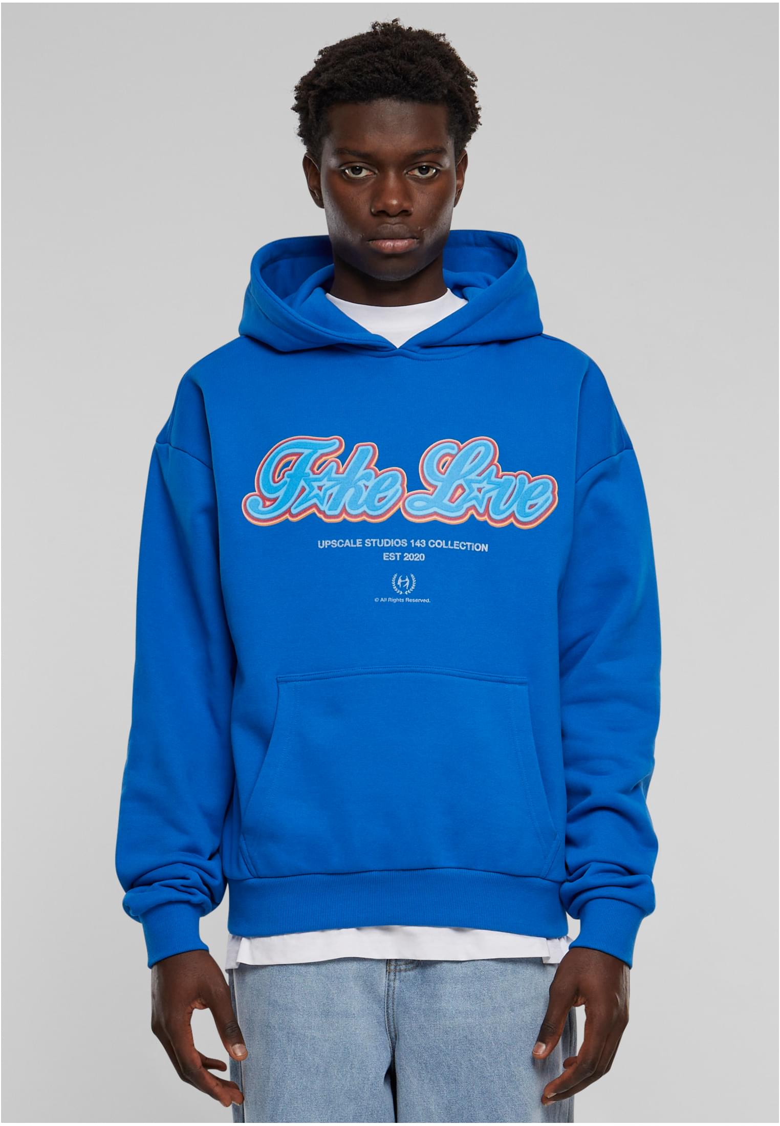 MT Upscale Felpa con cappuccio F*ke L*ve Ultra Heavy Oversize cobalt