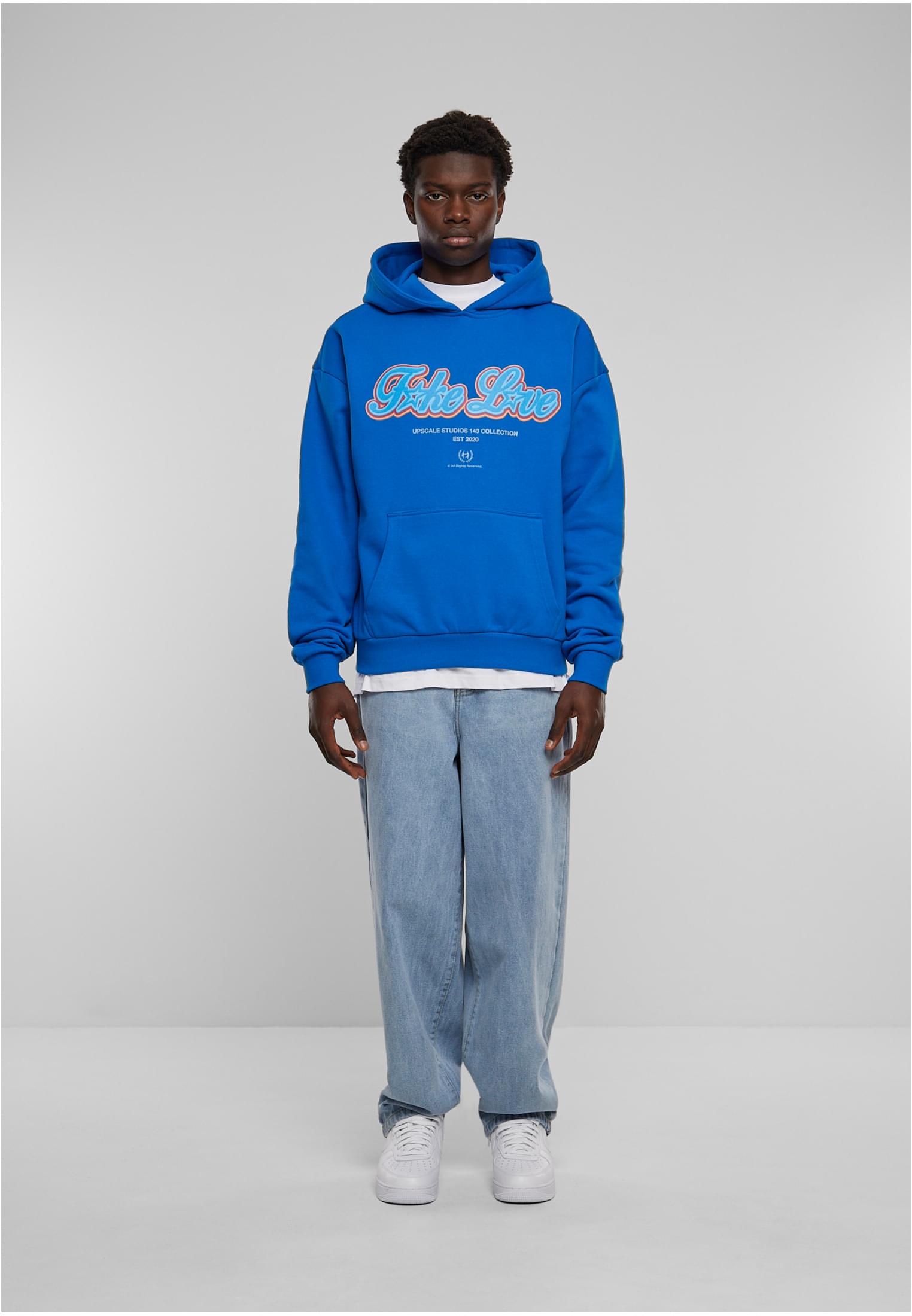 MT Upscale Felpa con cappuccio F*ke L*ve Ultra Heavy Oversize cobalt