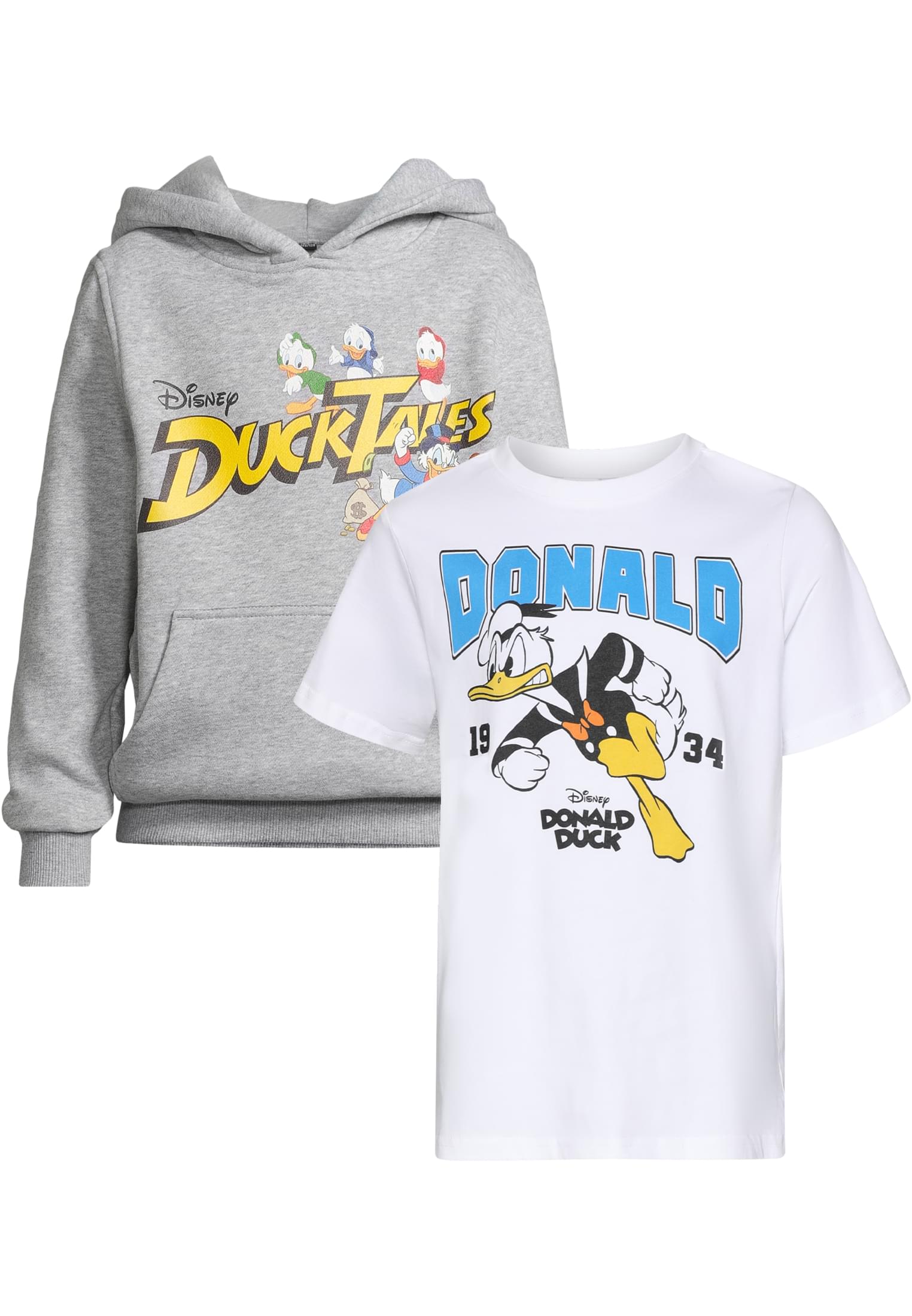 MT Maglietta Pack- kurzarm Donald Ducktales white+heathergrey