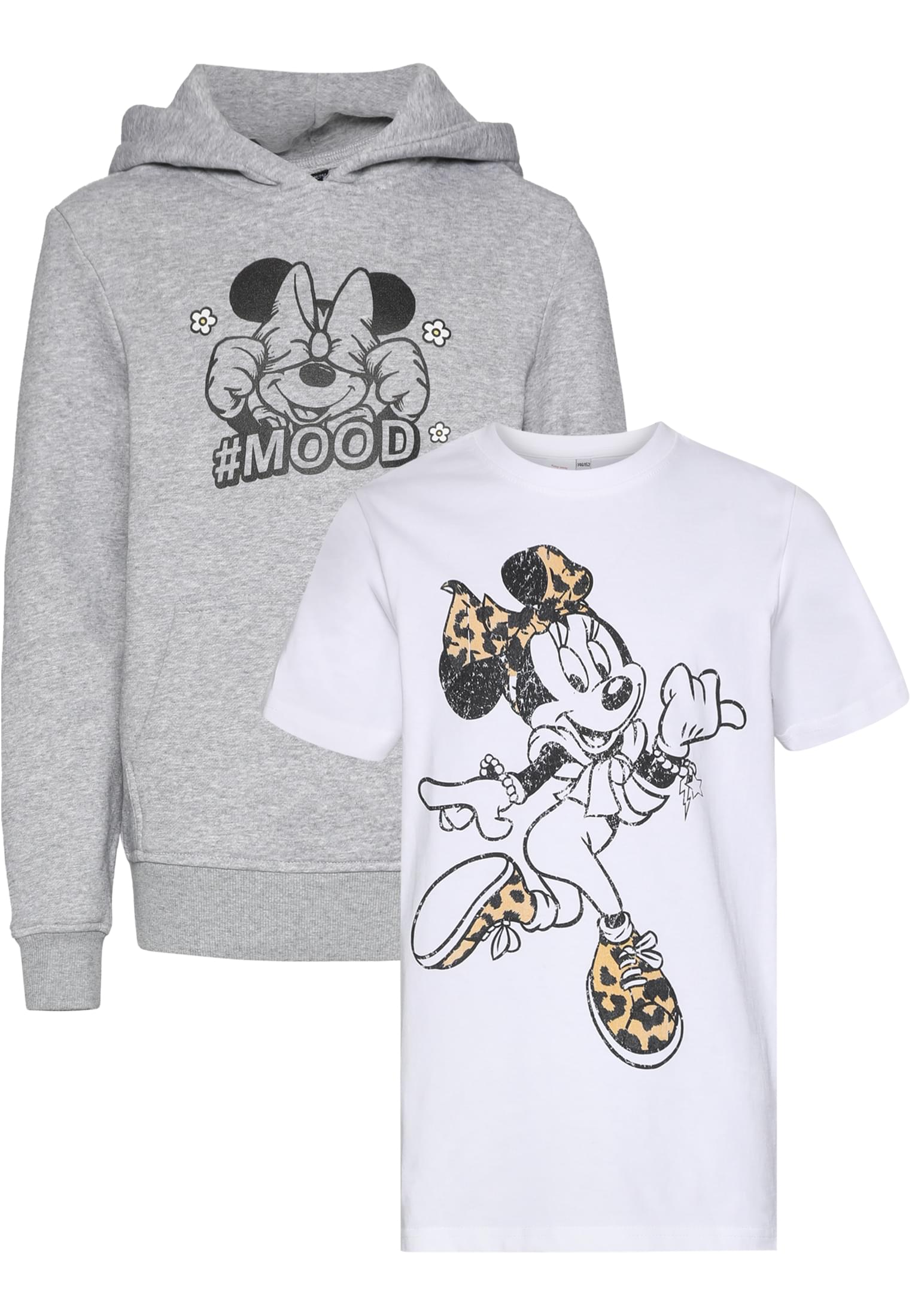 MT Maglietta Pack Minnie Mouse white+heathergrey