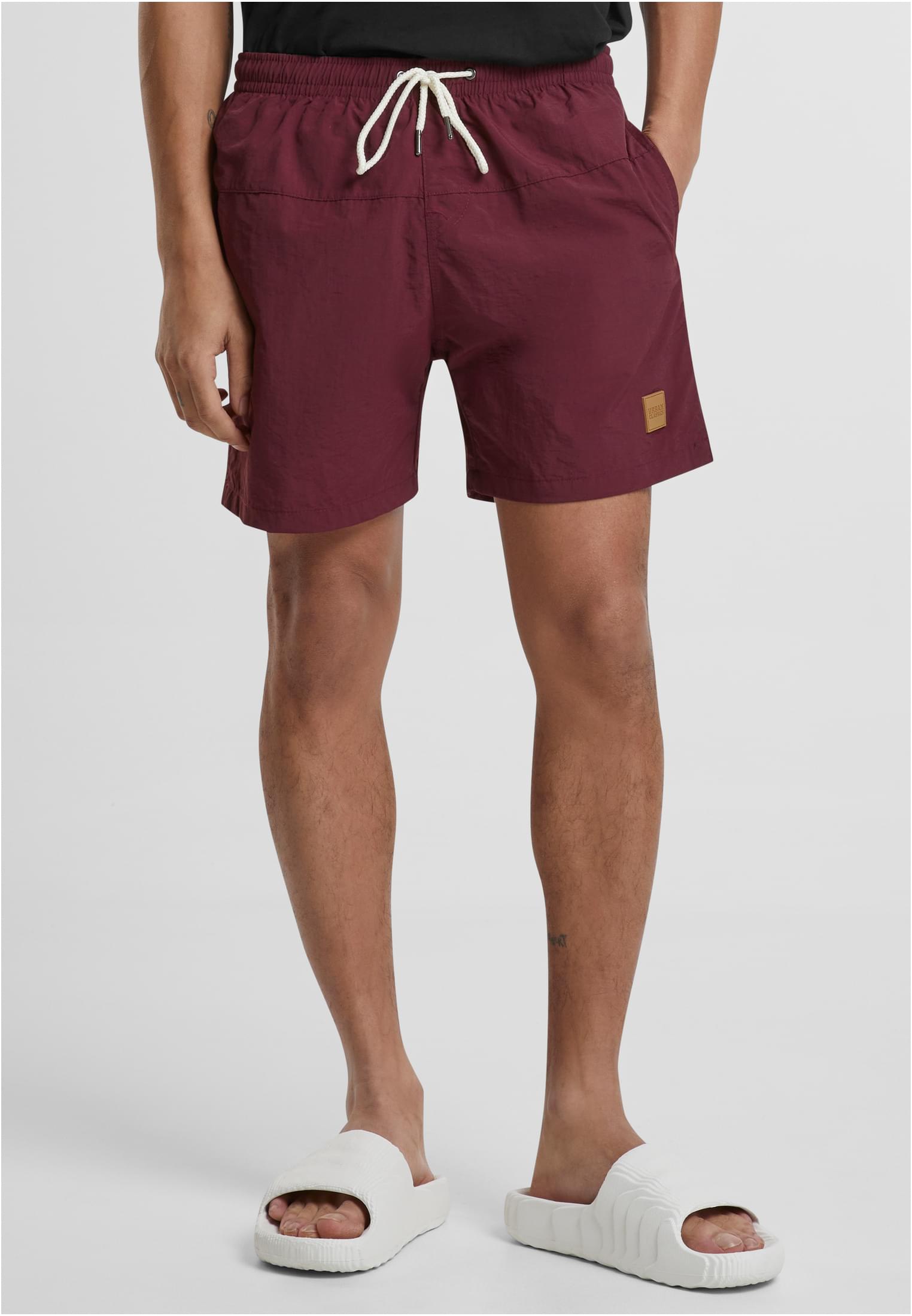 Urban Classics Pantaloncini Block Swim blk/blk+cherry