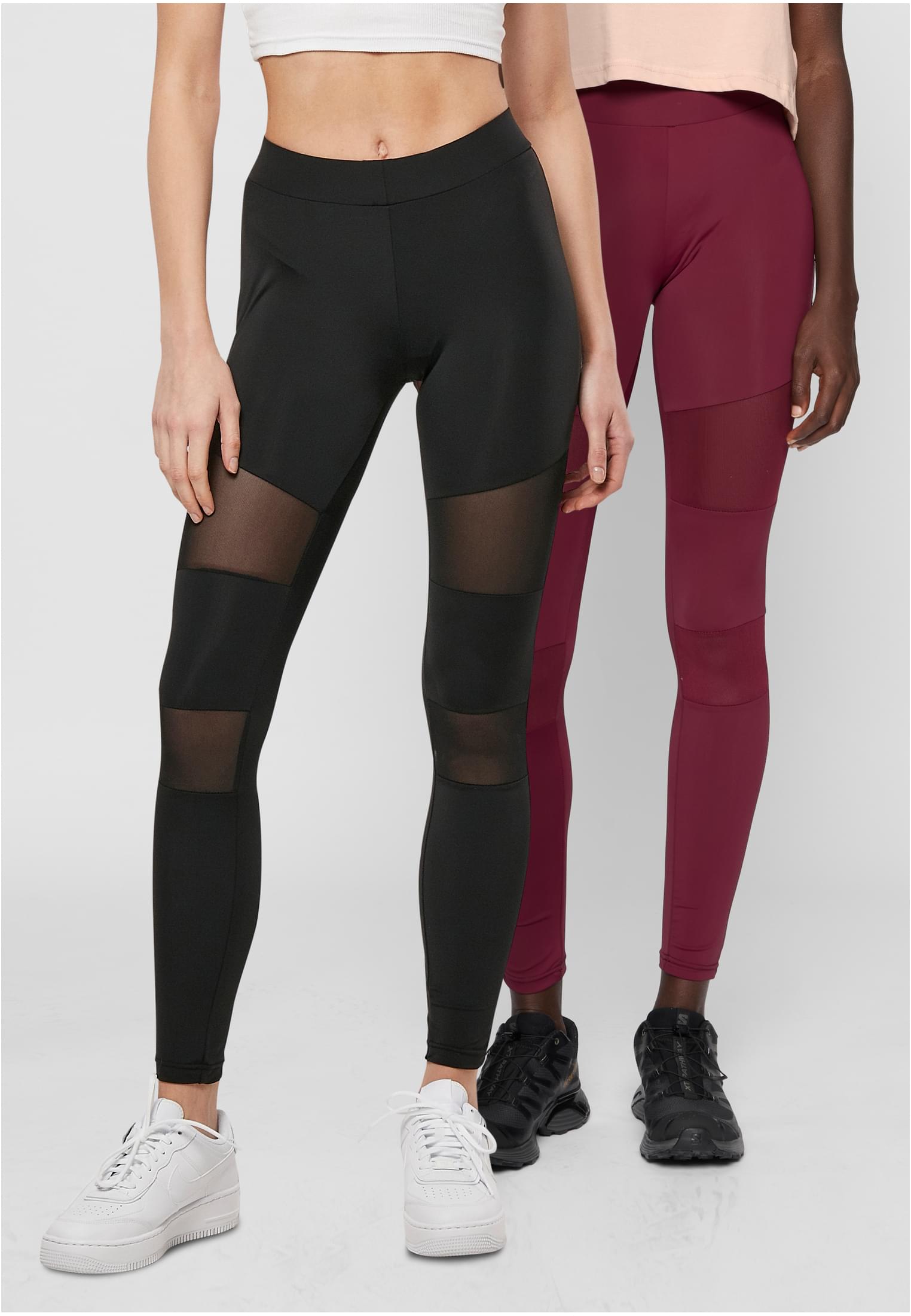 Urban Classics Leggings Tech Mesh black+port
