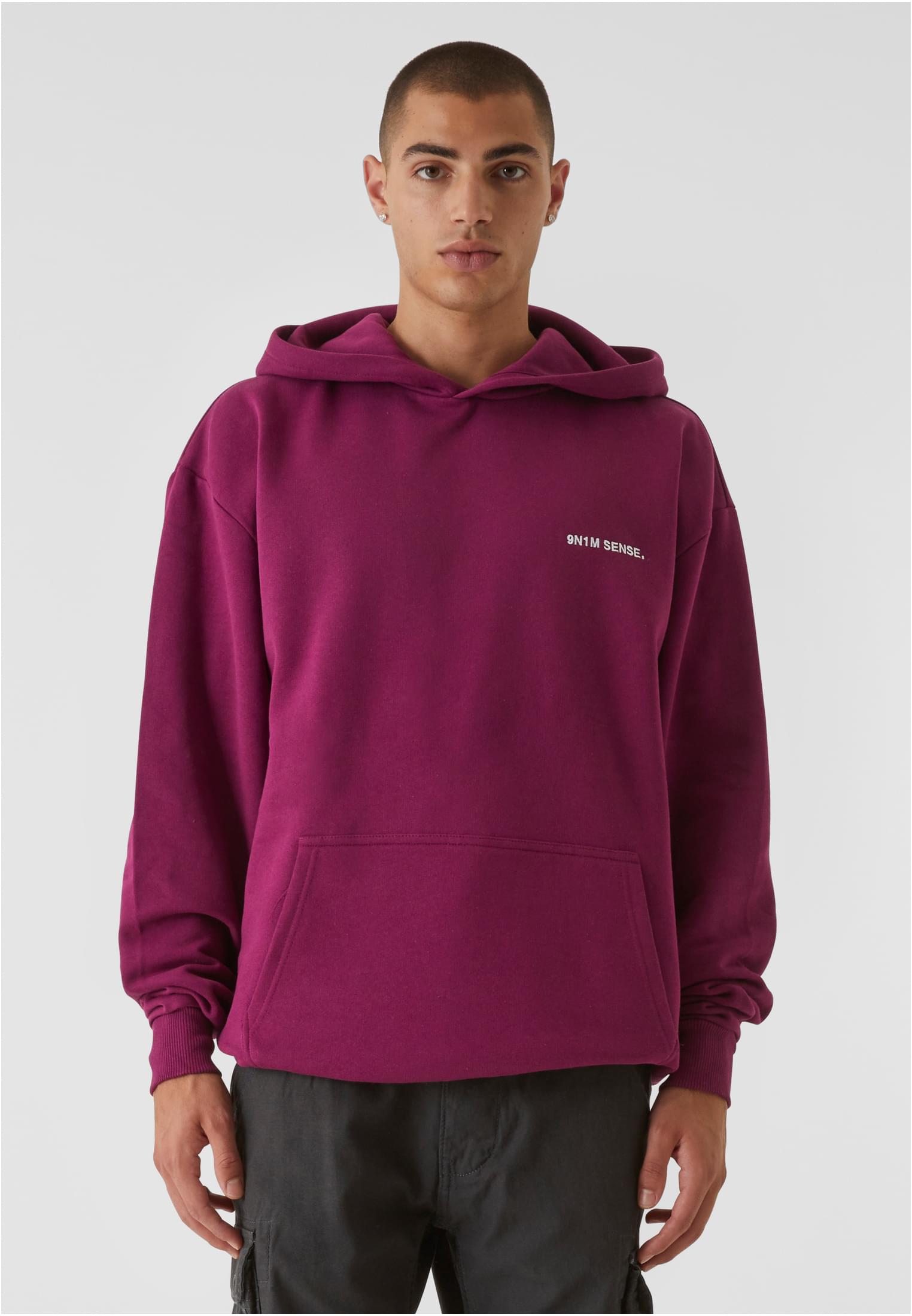 9N1M Sense Felpa con cappuccio Essential aubergine