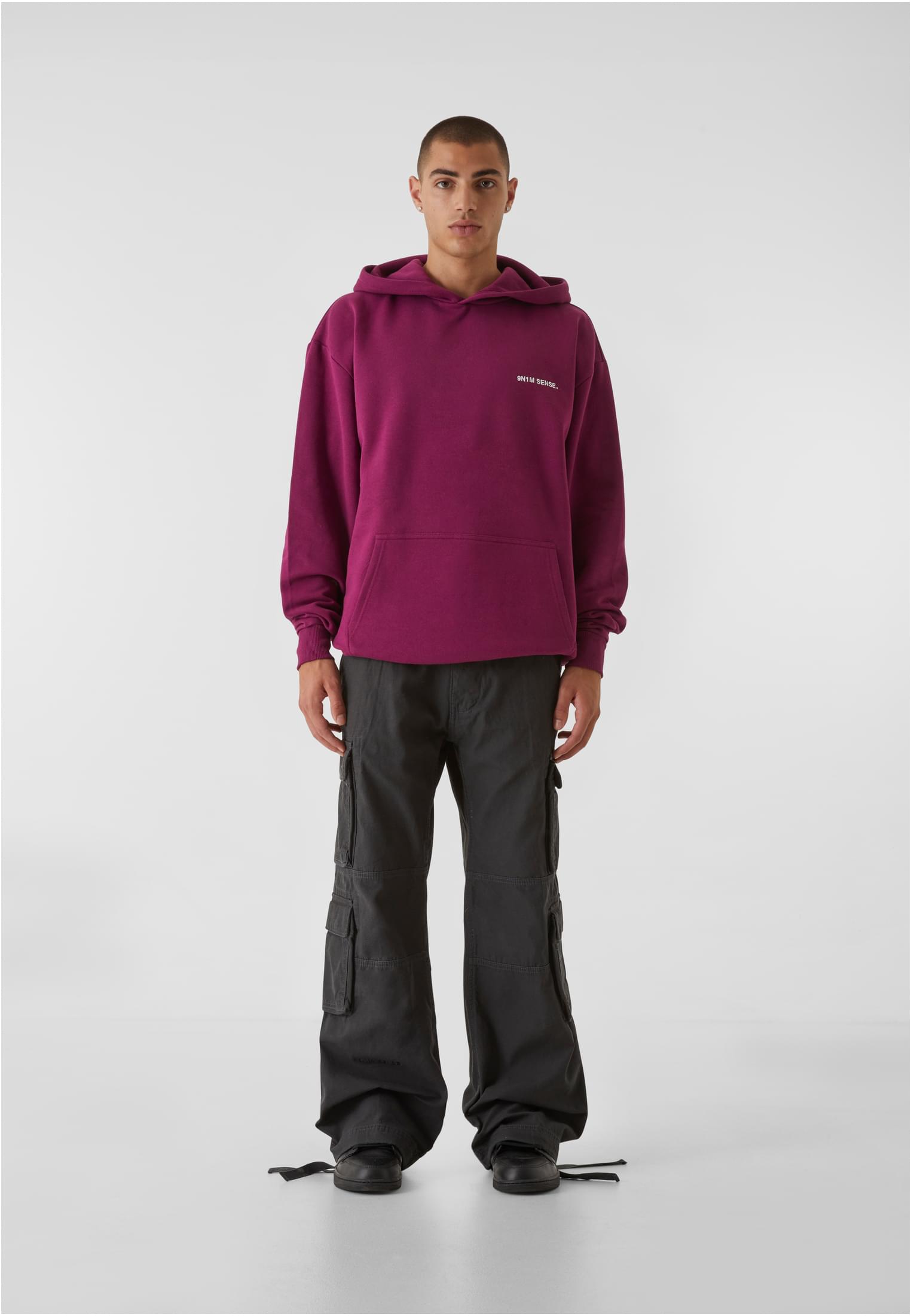 9N1M Sense Felpa con cappuccio Essential aubergine
