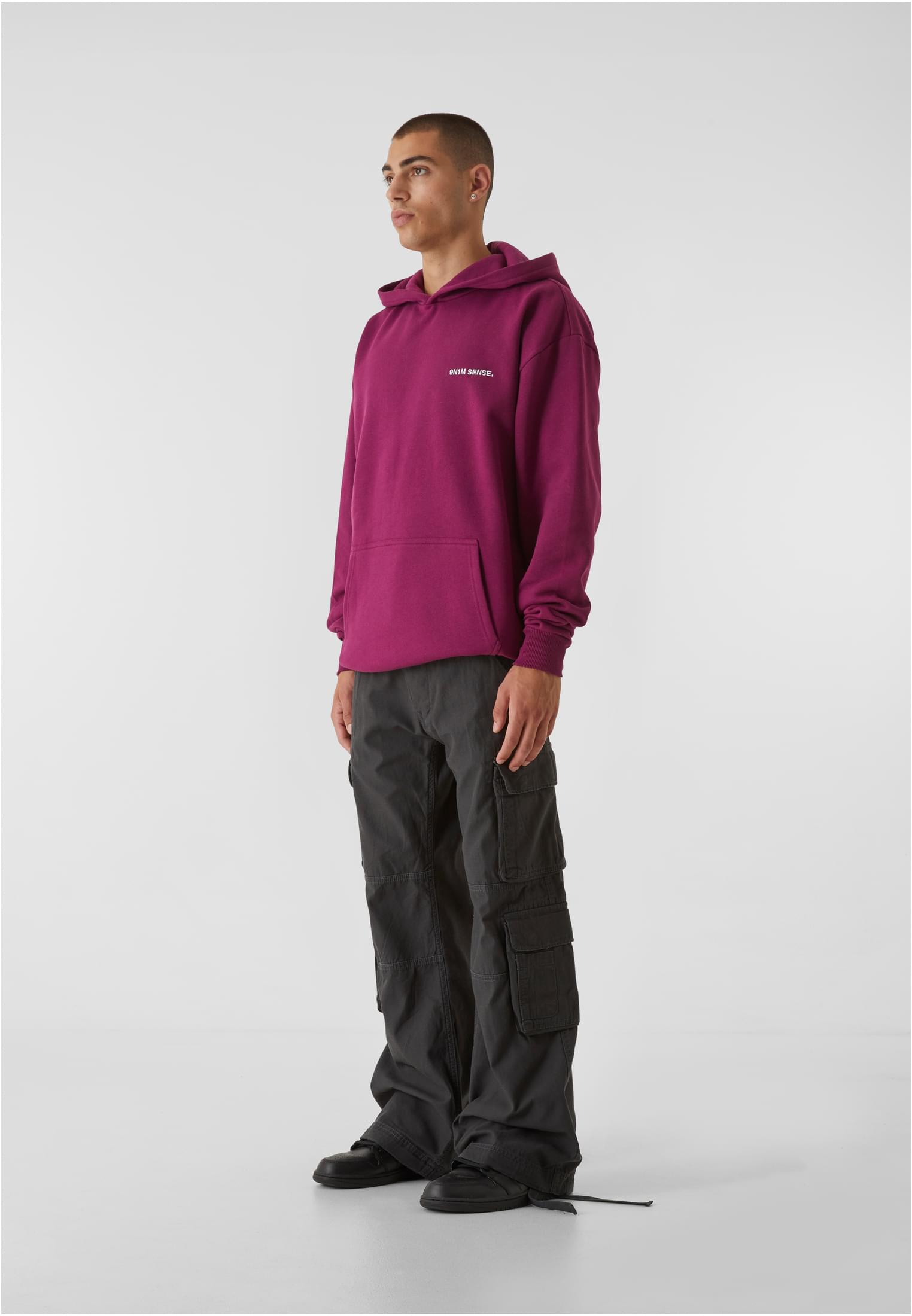 9N1M Sense Felpa con cappuccio Essential aubergine