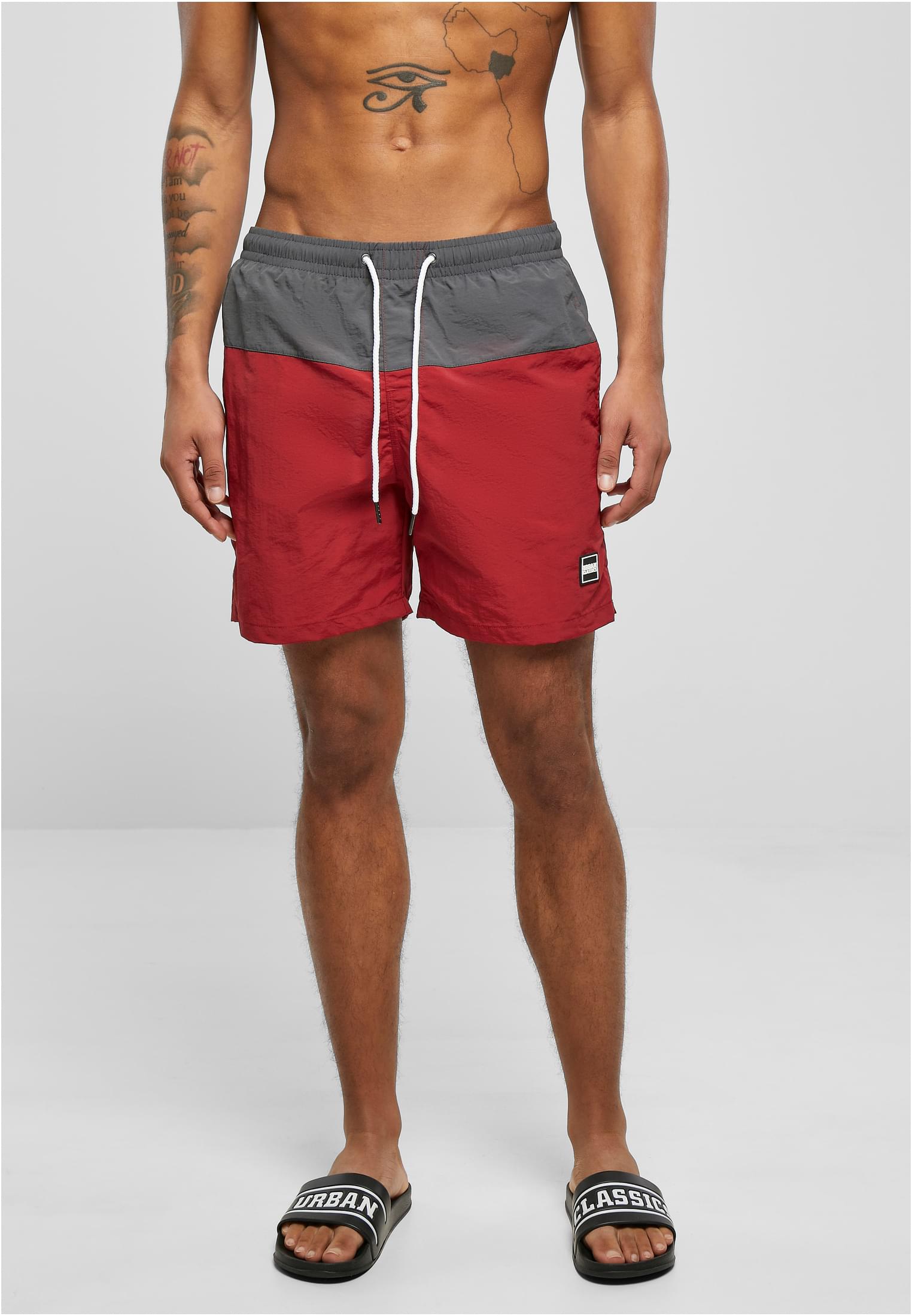 UC Men Pantaloncini Block Swim brickred/darkshadow
