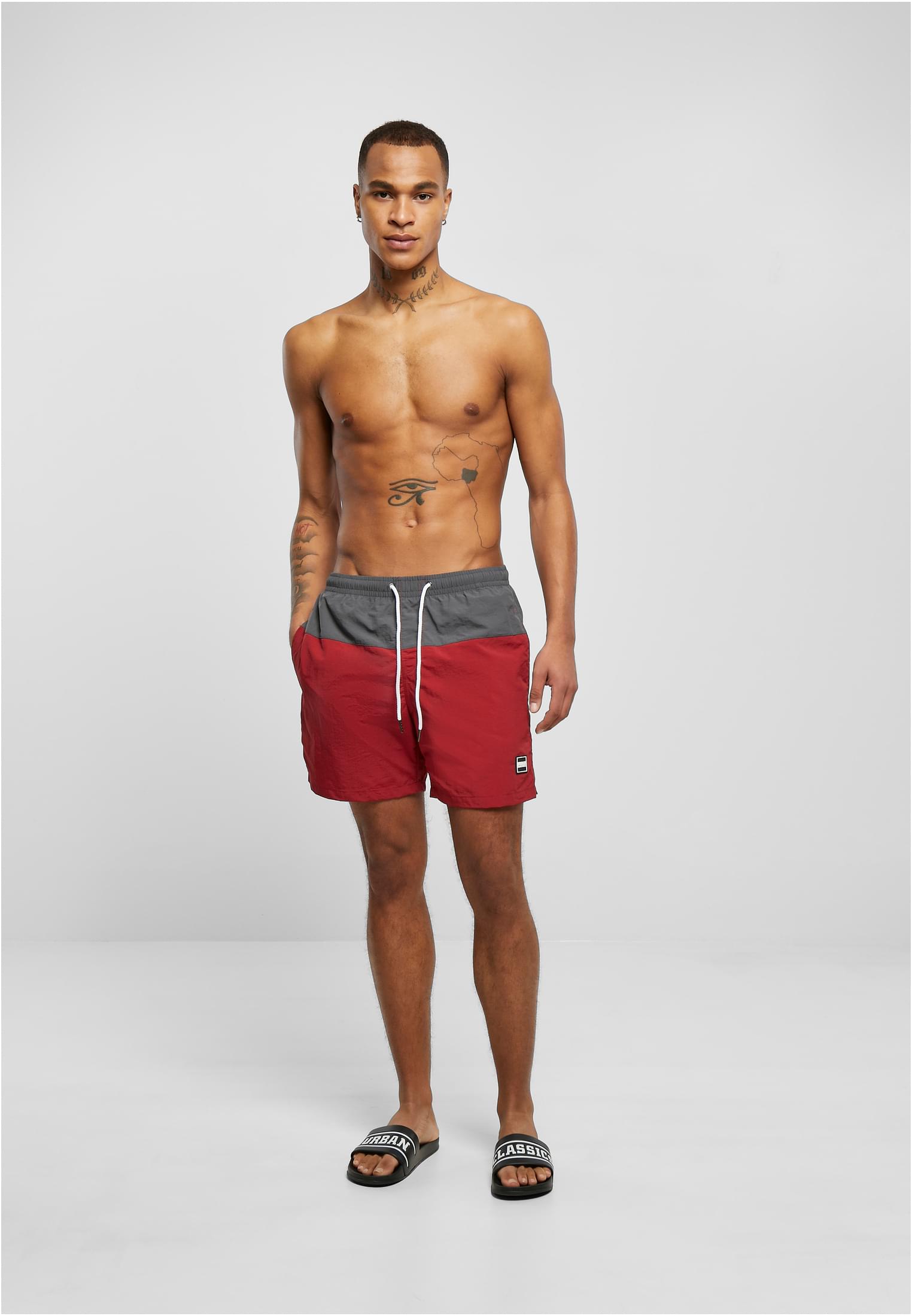 UC Men Pantaloncini Block Swim brickred/darkshadow