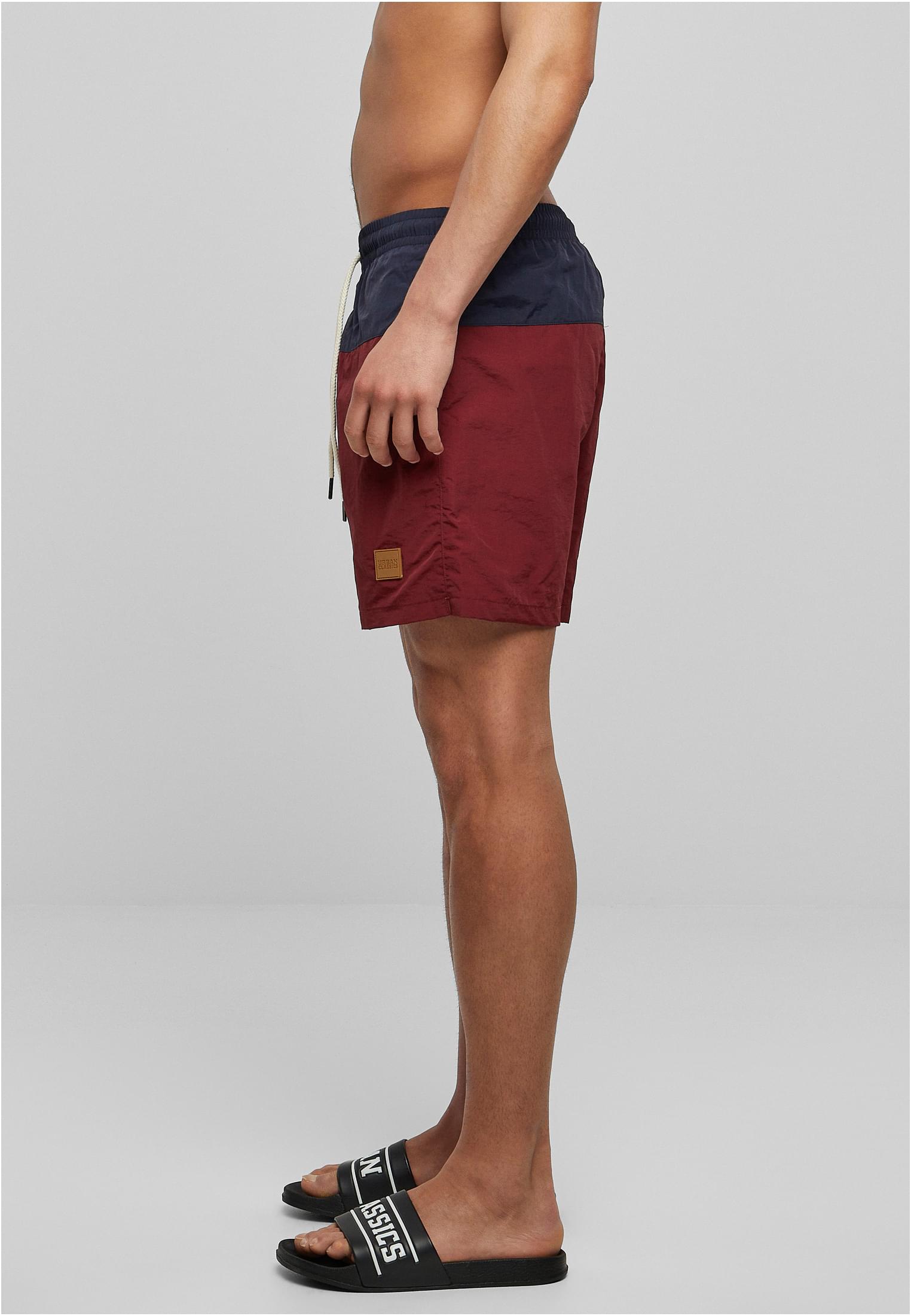 Urban Classics Pantaloncini Block Swim nvy/burgundy