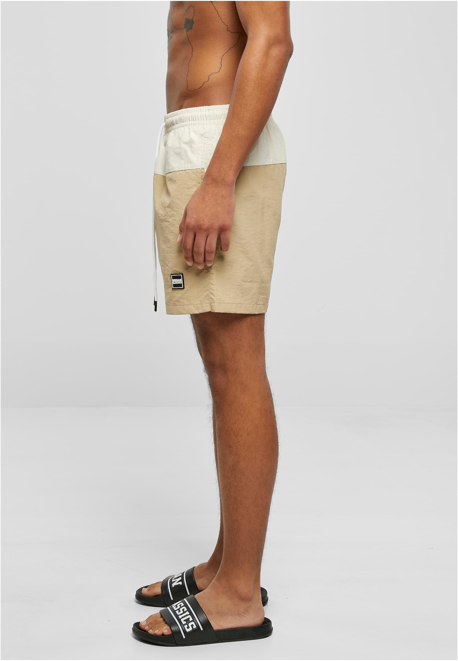 Urban Classics Pantaloncini Block Swim unionbeige/softseagrass