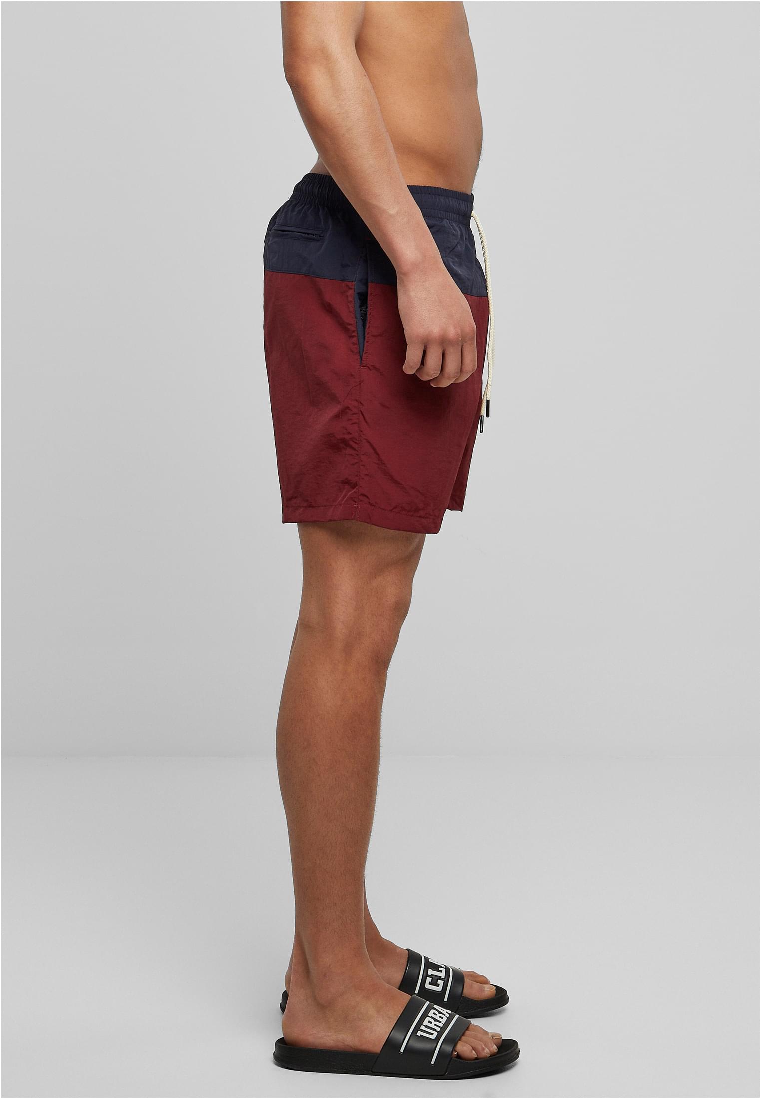Urban Classics Pantaloncini Block Swim nvy/burgundy