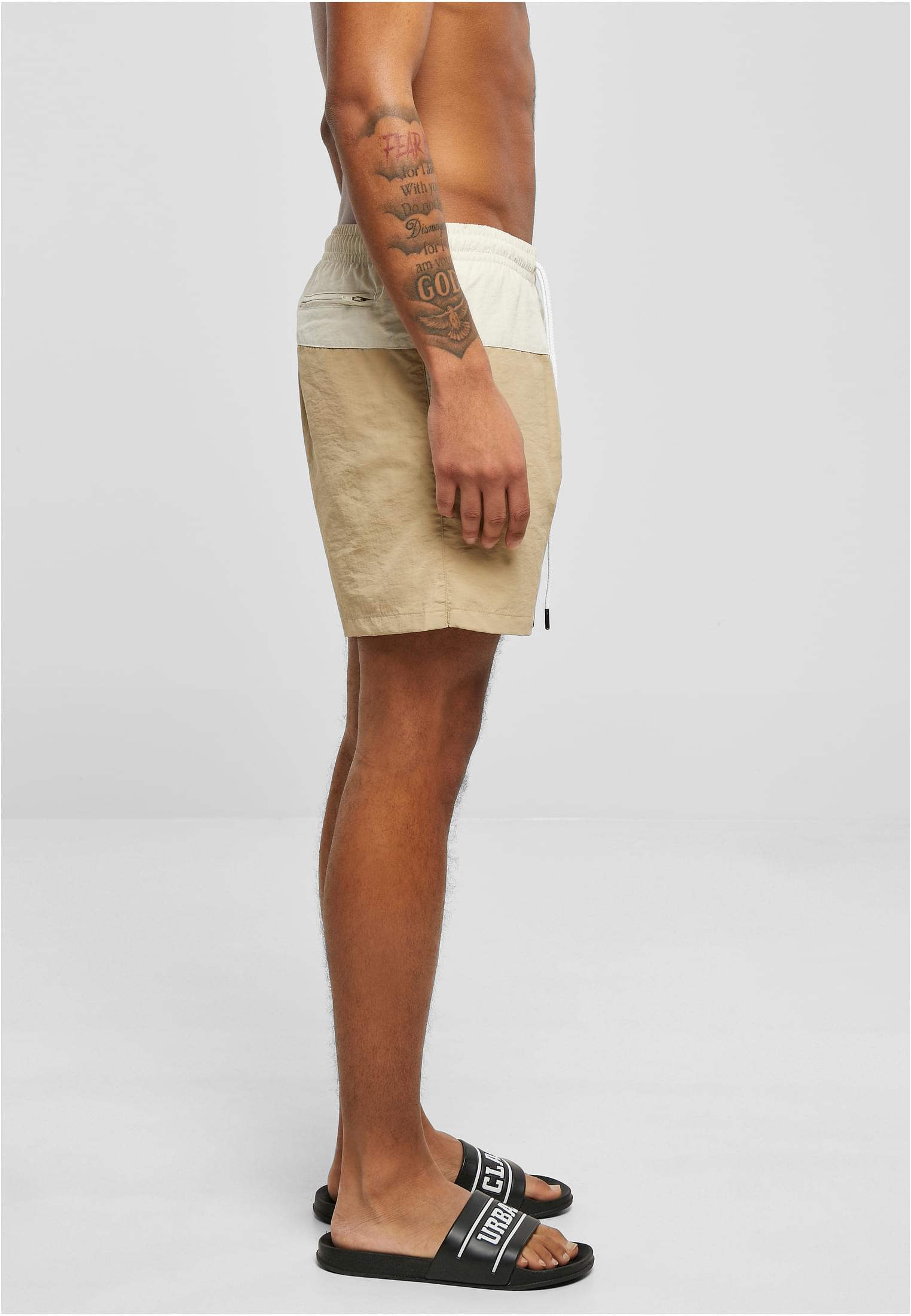 Urban Classics Pantaloncini Block Swim unionbeige/softseagrass