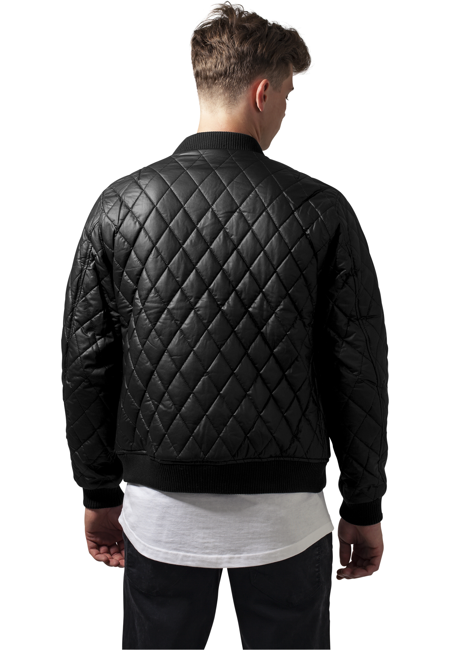 Urban Classics-Diamond piel sintética acolchada Jacket 